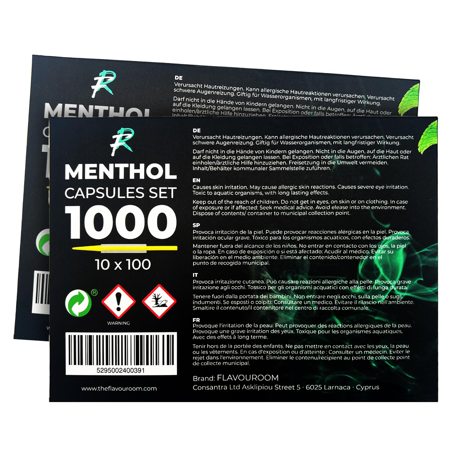 Flavouroom Aroma Click - 2000 Premium Menthol Kugeln Set I Intensiver Flavour Mit Praktischer Box I Einfaches Einsetzen für DIY Filter Erlebnis - Frischer Geschmack