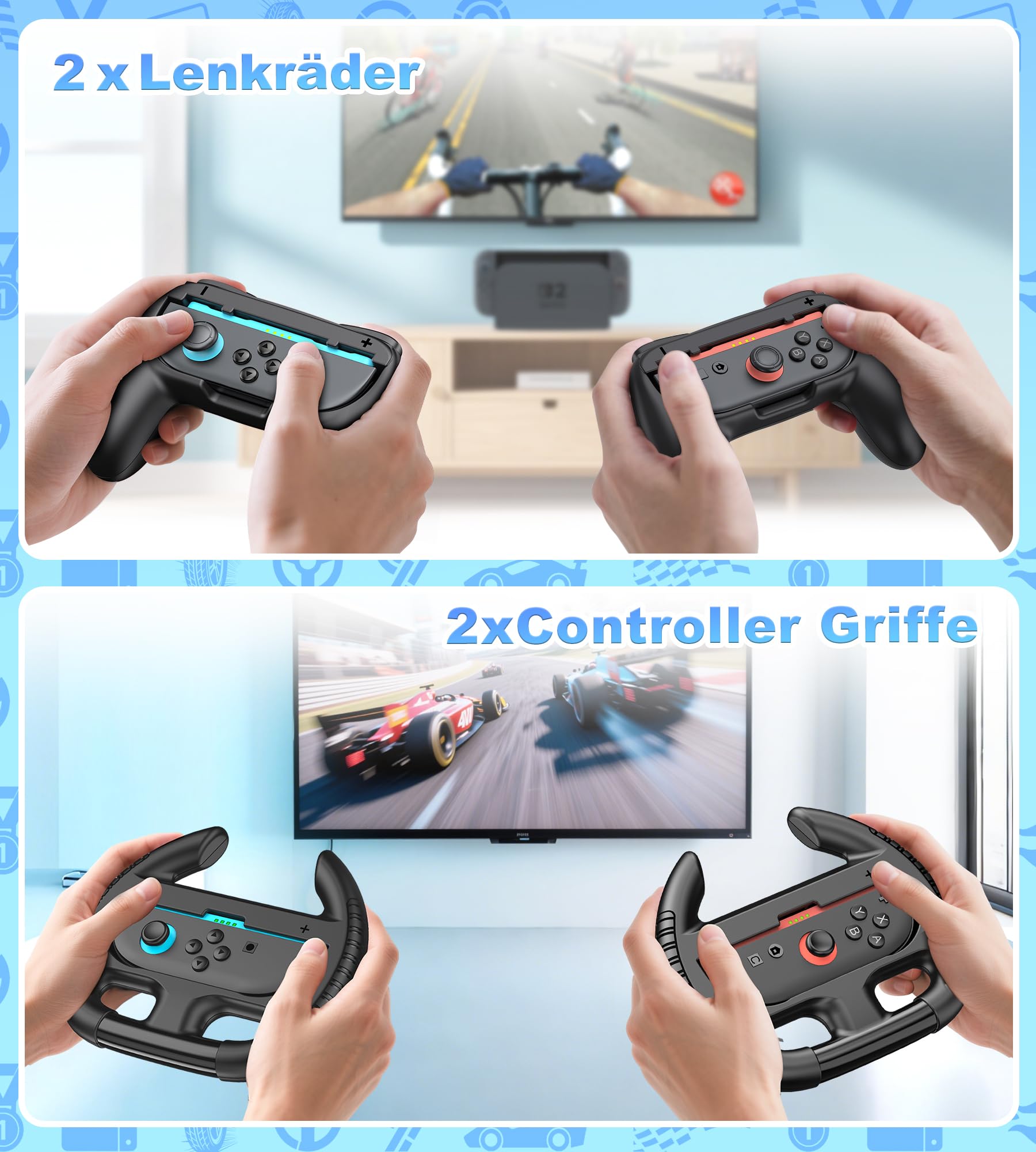 20 in 1 Switch 2 Sport Zubehör Set für Nintendo Switch 2, Familienparty Paket Sportspiele Zubehör, Aufbewahrung für Switch 2 Sport Spiel Organizer,20 Stück(nur fur Switch 2)