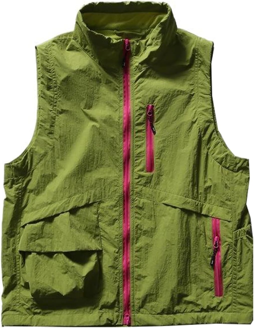 Men's Stand Collar Utility Vest Fishing Vest for Camping Work