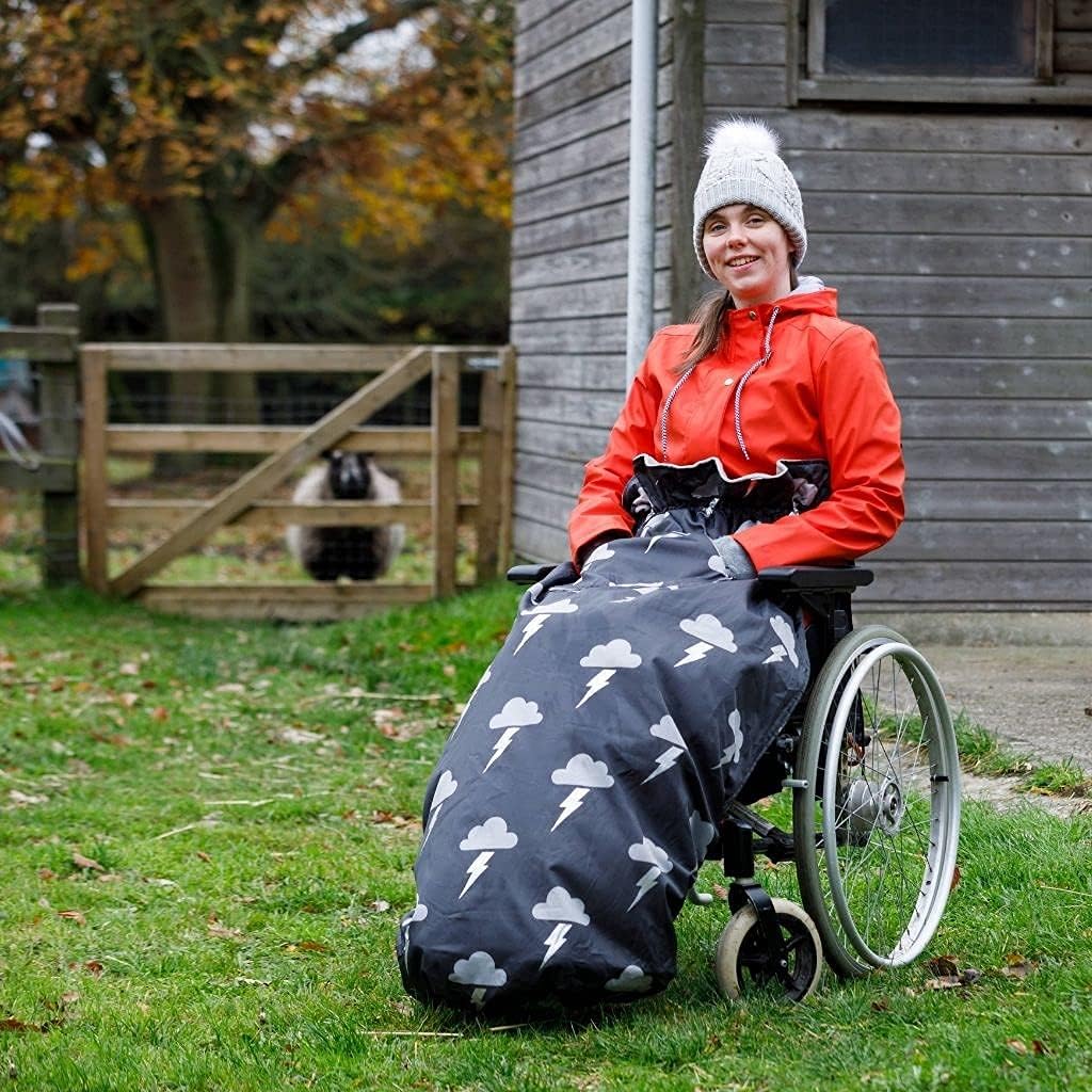 BundleBean FleeceLined Wheelchair Cosy Cover (Silver Lightning