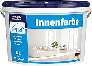 Plid® Innenfarbe Wandfarbe Weiß hohe Deckkraft [5L] - Geruchsarme Verarbeitung Diffusionsfähig Umweltverträglich - Streich...
