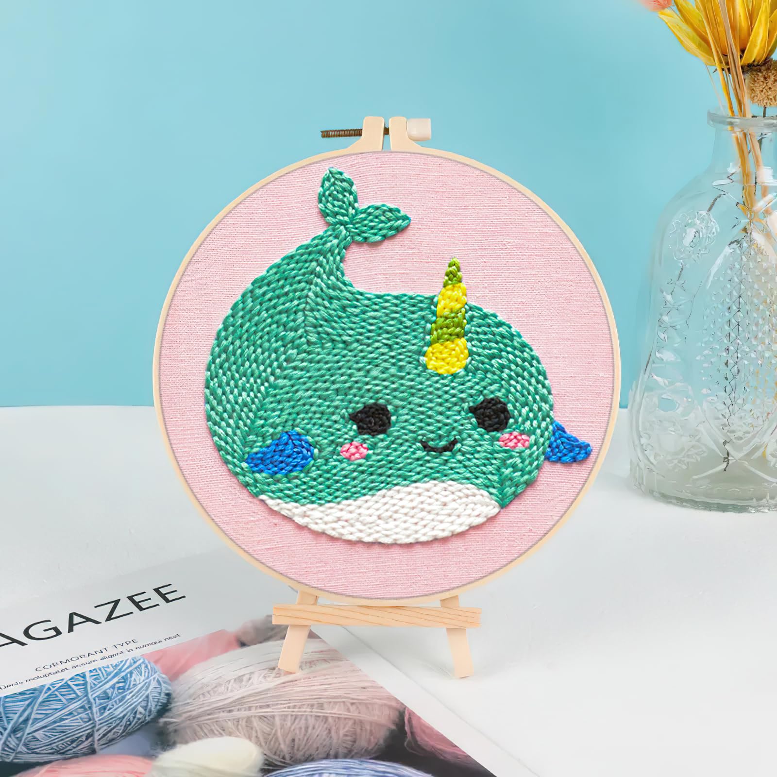 JSRQT Whale Pattern Punch Needle Embroidery Starter Kits, Rug Hooking  Beginner Kit for Kids and Adults, Handcraft Punch Needle Kits with  Embroidery Hoops : Amazon.ca: Home