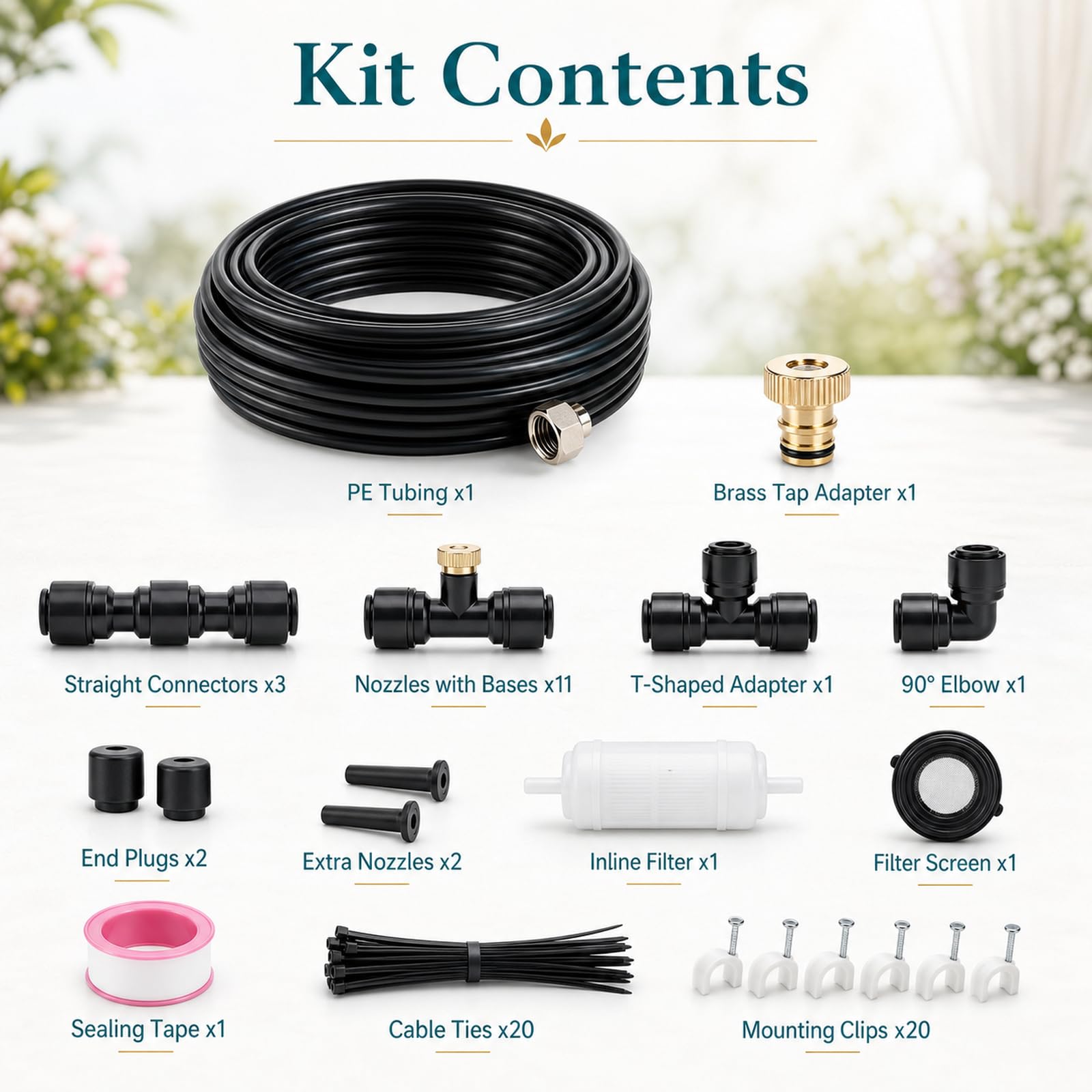 Brumisateurs pour Terrasse ExtéRieure,Kit De Brumisation pour L'Arrosage du Jardin,Brumisateur D'éTé ExtéRieur,éTanchéIté Garantie,Convient Aux Jardins