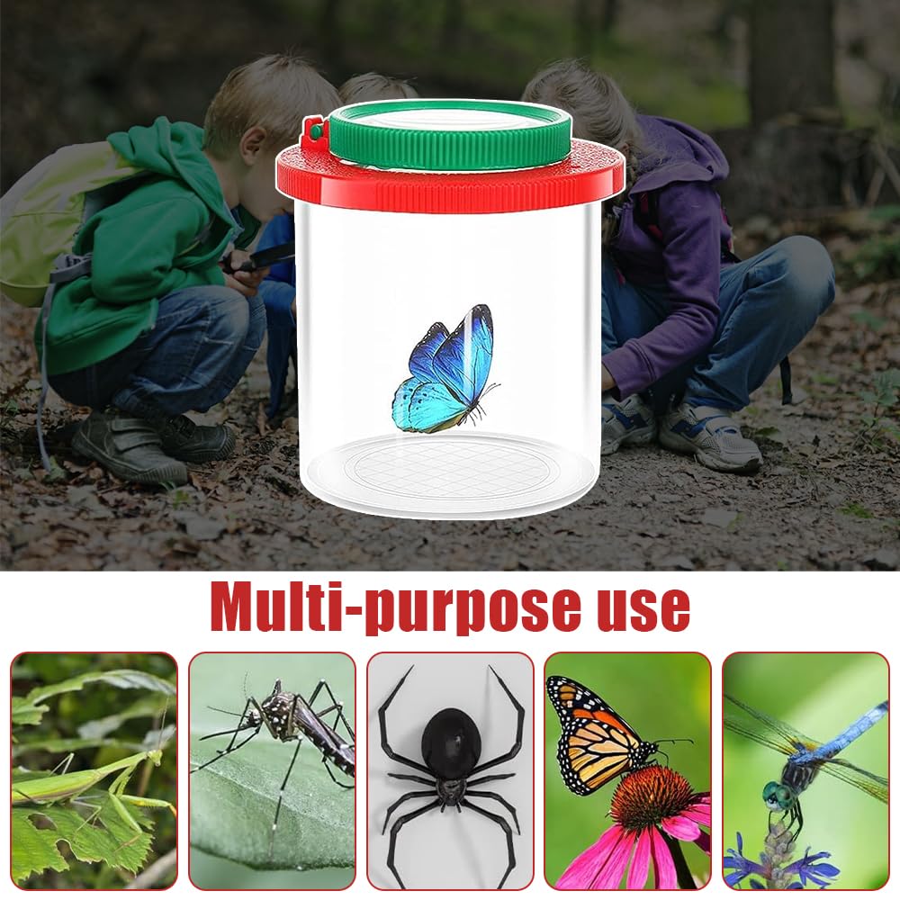 Barattolo per Insetti per Bambini, 4 Pezzi Box Insetti con Ingranditore Kit, Educational Toys Barattolo Osserva Insetti, Barattolo Osserva Insetti Trasparenti con Lente d'Ingrandimento