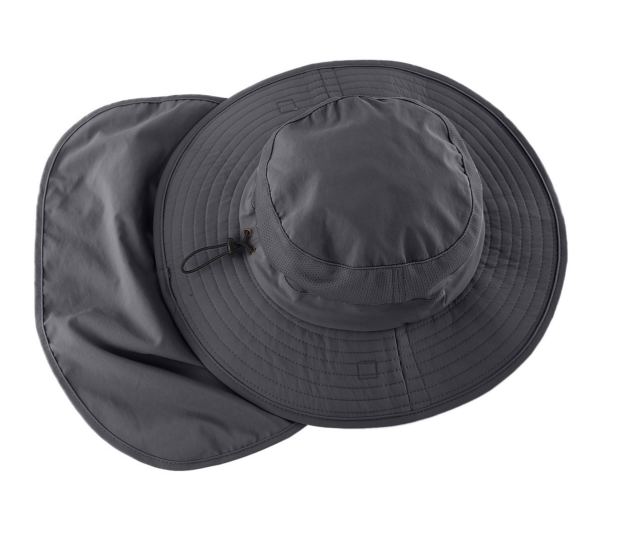 Sombrero unisex de ala ancha para el sol, malla UPF50+, sombreros de safari con solapa para el cuello, sombreros de pesca
