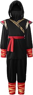 [ReliBeauty] 子供用 忍者 衣装 ハロウィン 仮装 男の子 忍者ファイター キッズ 和風 コスチューム イベント コスプレ パーディー プレゼント 演出服 黒 赤