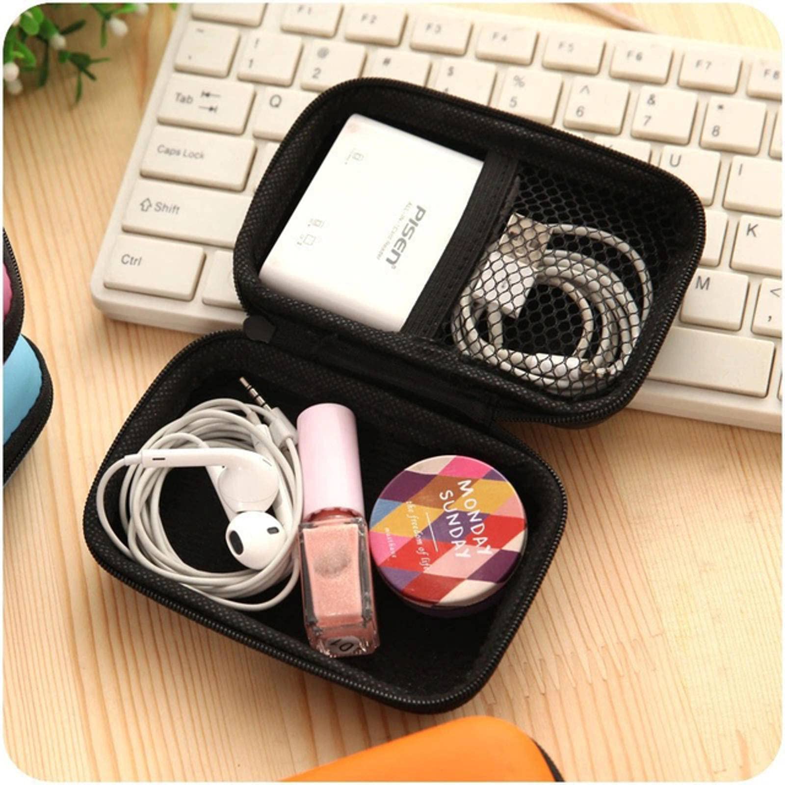 Portable Storage Bags Cable Digital Organizer U S B Gadgets Wires Charger Power Battery Zipper Cosmetic Bag Case Desk Organizer