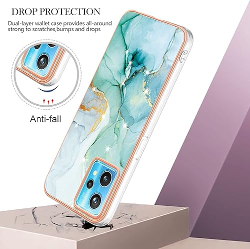 Miniatura 2 de Funda de teléfono para Realme 9 Pro Plus 0.18oz, color verde, Realme 9 Pro Plus, funda de silicona SlimCases mármol antihuellas a prueba de golpes