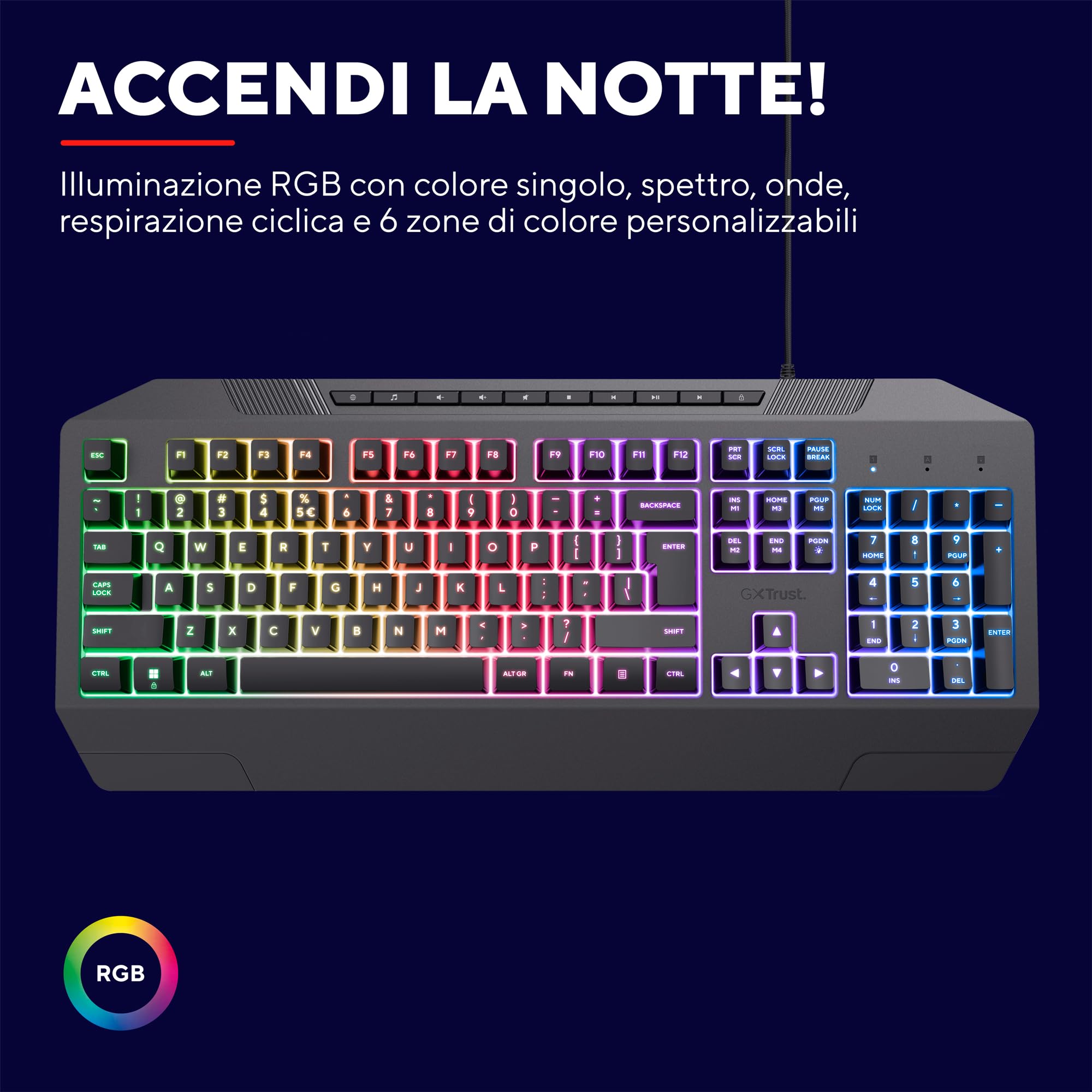 Trust Gaming GXT 791 3-w-1 zestaw gamingowy włoski układ QWERTY