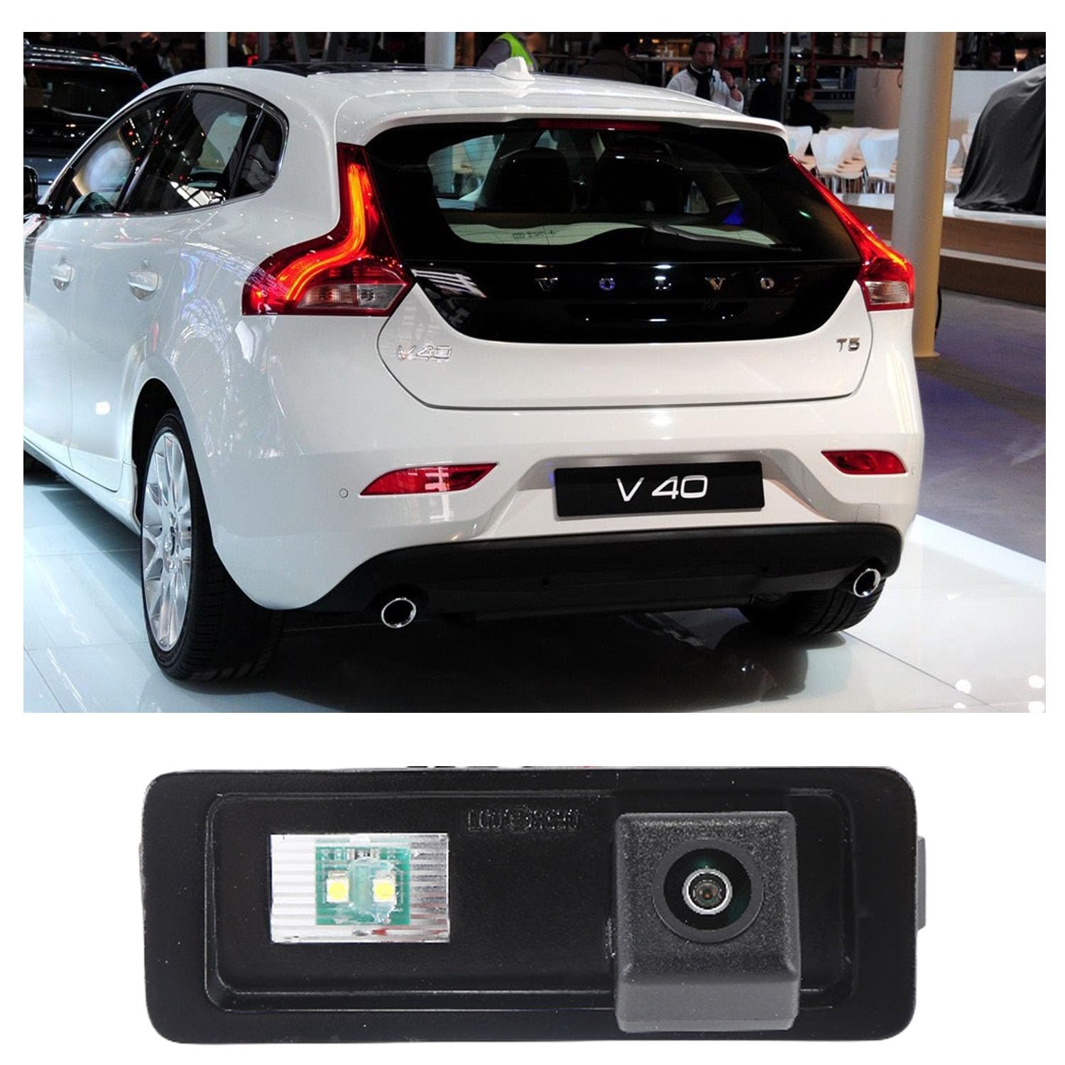 Telecamera posteriore per visione notturna, sostituzione impermeabile della telecamera di retromarcia della targa per Volvo V40 Cross Country 2012-2020 OEM: 31352526