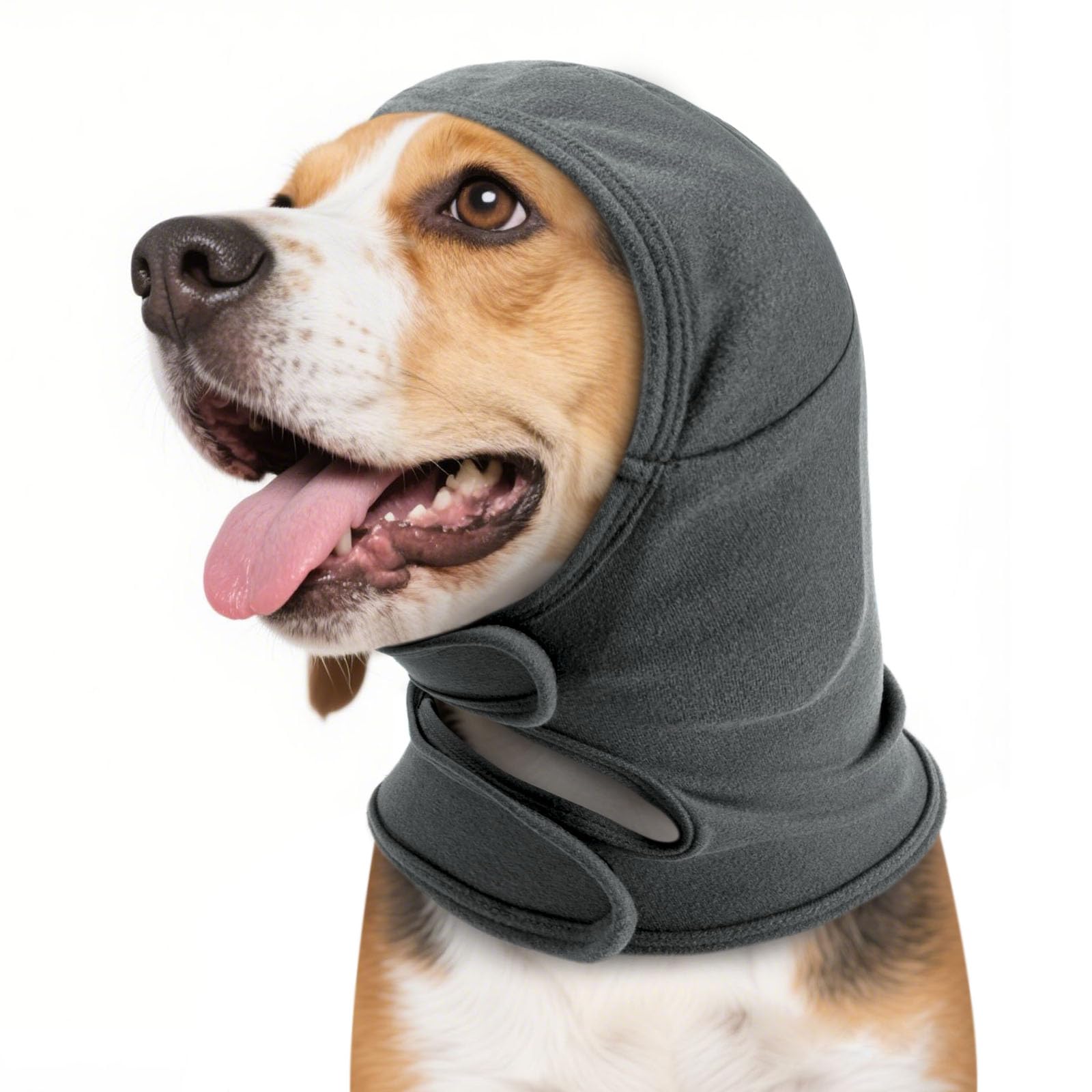 IECOii Haustier Snood Ohrenschutz,Kapuzenpullis für Hunde,Hund Ohrenschützer für Hunde Gehörschutz Hund Hoodie,HundOhrenschützer Lärmschutz Haustier Snood fürHunde und Katzen(Grau,L)