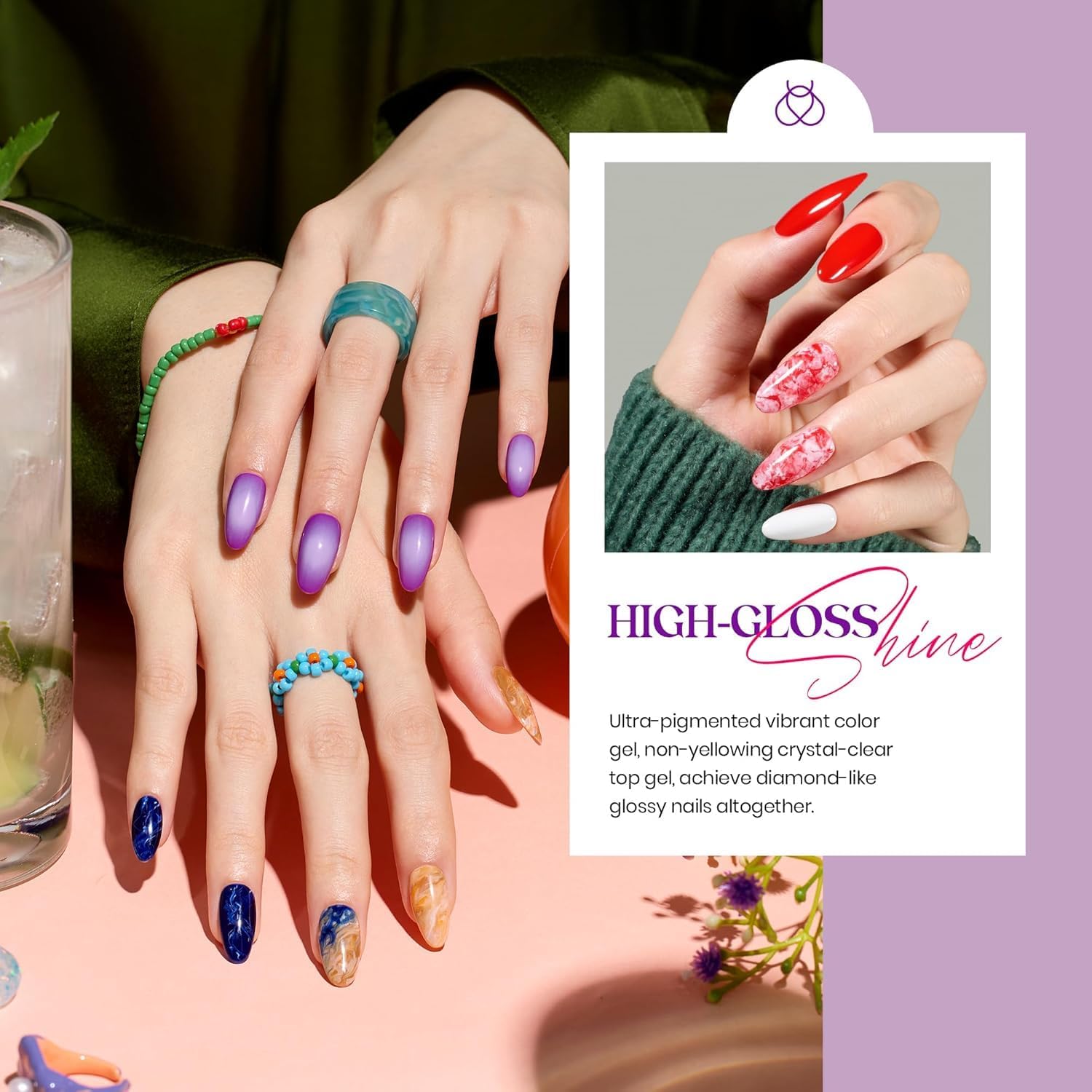 Beetles Gel Nagellack UV Set Mit 3pcs Base Top Coat Glossy Matt 36 Farben