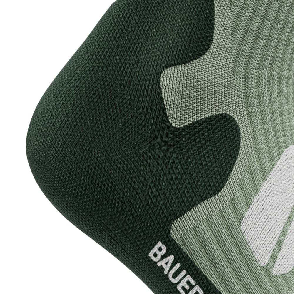 Bauerfeind Calzini da trekking Outdoor Performance Mid Cut Socks, per attività all'aria aperta, come trekking, hiking, 1 paio di calzini sportivi in lana (merino), Erbe verdi, 35-38