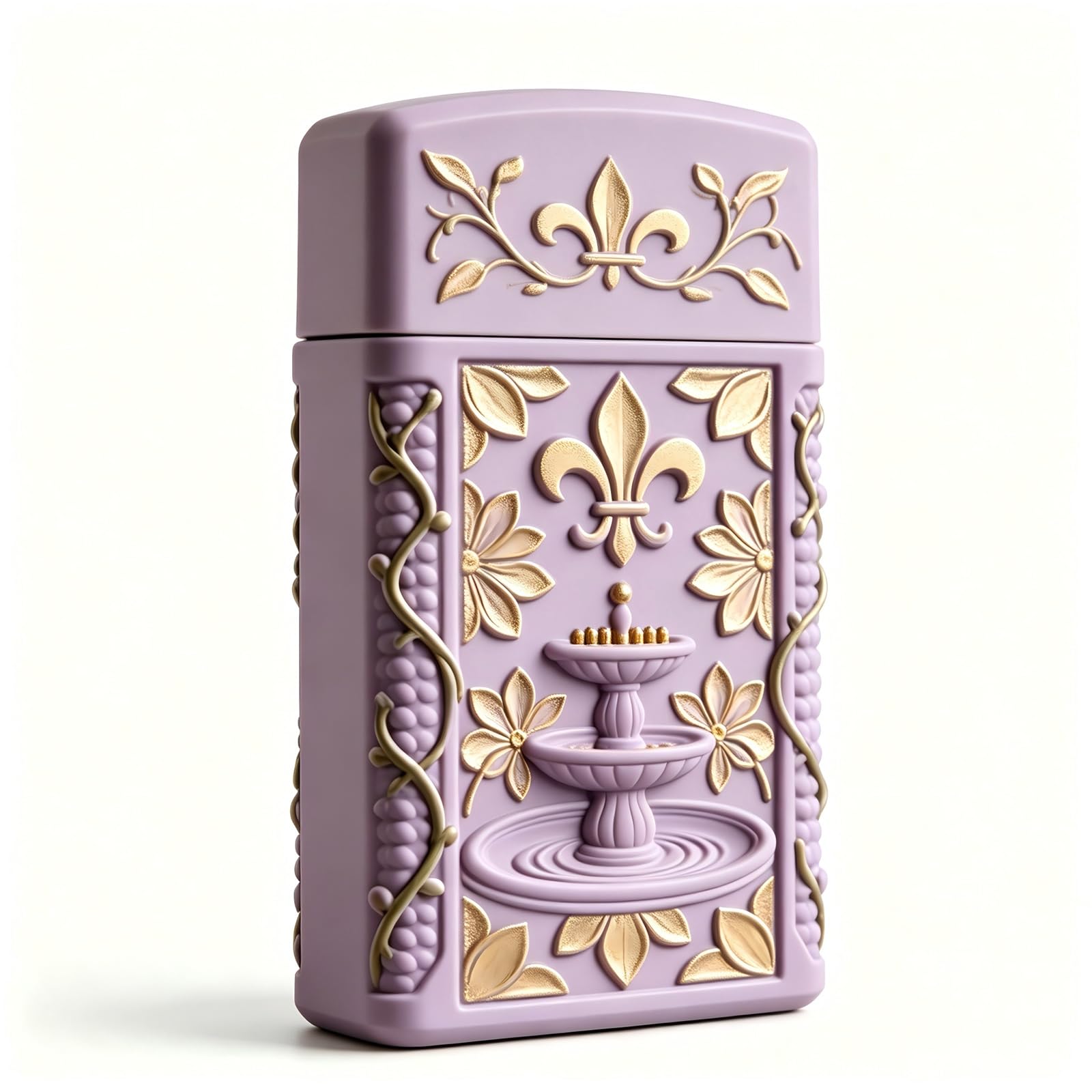 Reusable Fountain Carved Kerosene Lighter Windproof Flip Top Wheel Grinding Flint Fire Lighter for Daily Use (F)