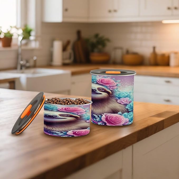 ALAZA Sloth Surf con Flor Canister Café Almacenamiento 30oz miniatura 2