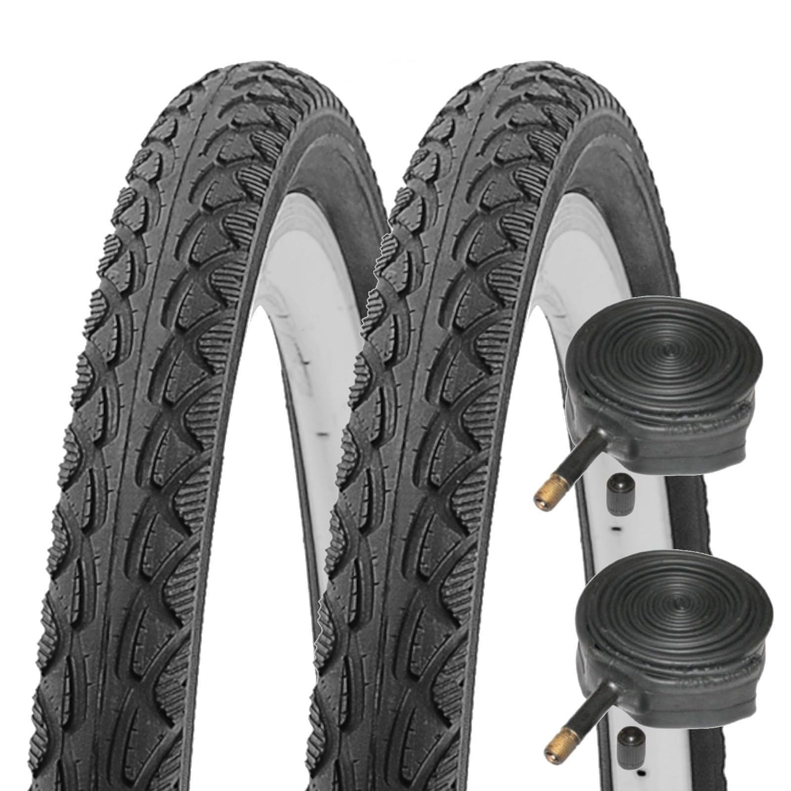 Contrast Pioneer 700 x 35c Hybrid Trail Bike Tyres with Schrader Inner Tubes (Pair)