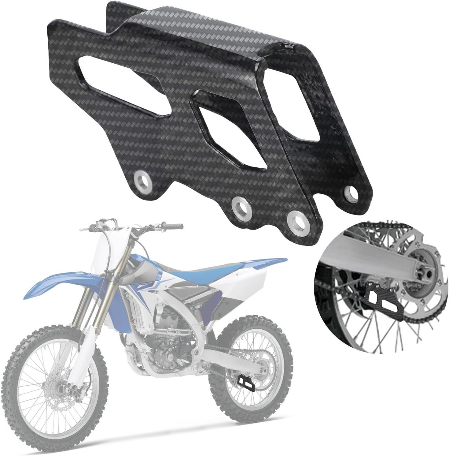CHANGCHENG Real Carbon Fiber Motorcycle Chain Guide Carbon Fiber Chain Guide Guard Protection for YZ125/125X/250/250X/250F/250FX/450F/450FX WR250F/WR450F Dirt Bike