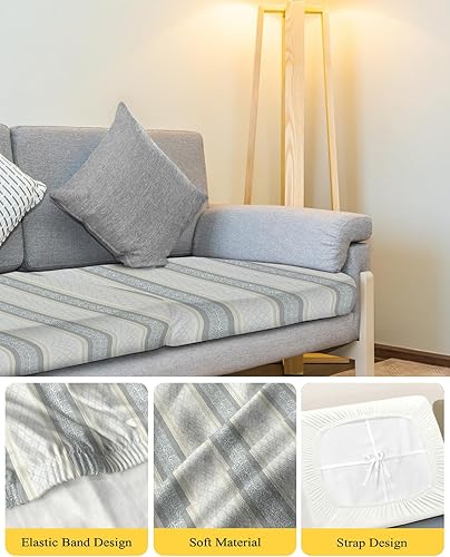 Miniatura 4 de Prime Leader Fundas de cojín para sofá, fundas elásticas para sofá, diseño étnico geométrico y flores, fundas protectoras de muebles para perros o