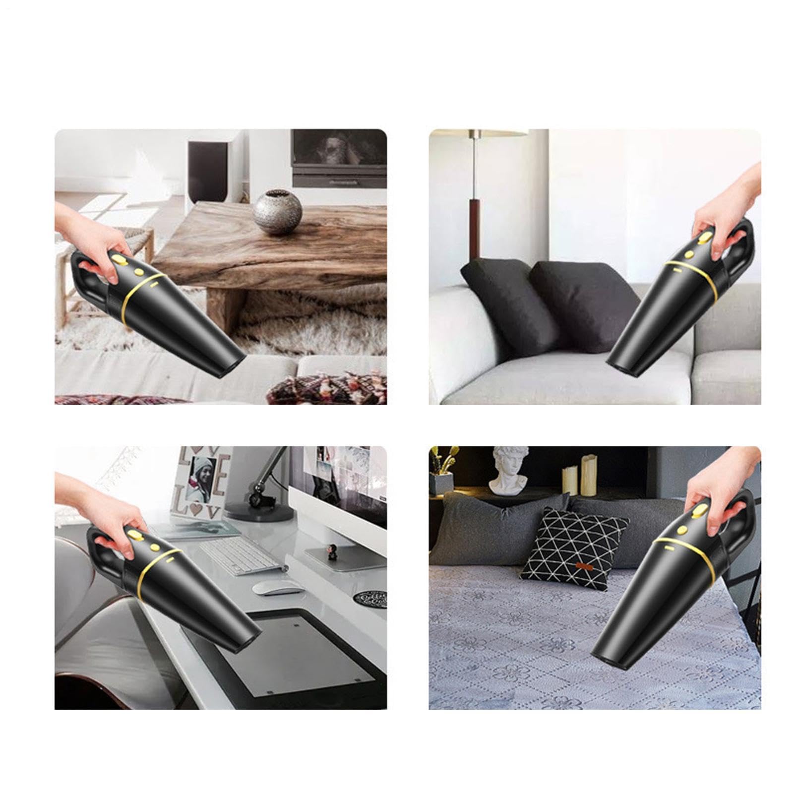 Aspiradora de mano inalámbrica, portátil, recargable, 10000 PA, 120 W, ideal para el hogar, vehículo, pelo de mascotas, sofá, alfombra, escritorio, teclado, rejillas de ventilación, tamaño pequeño