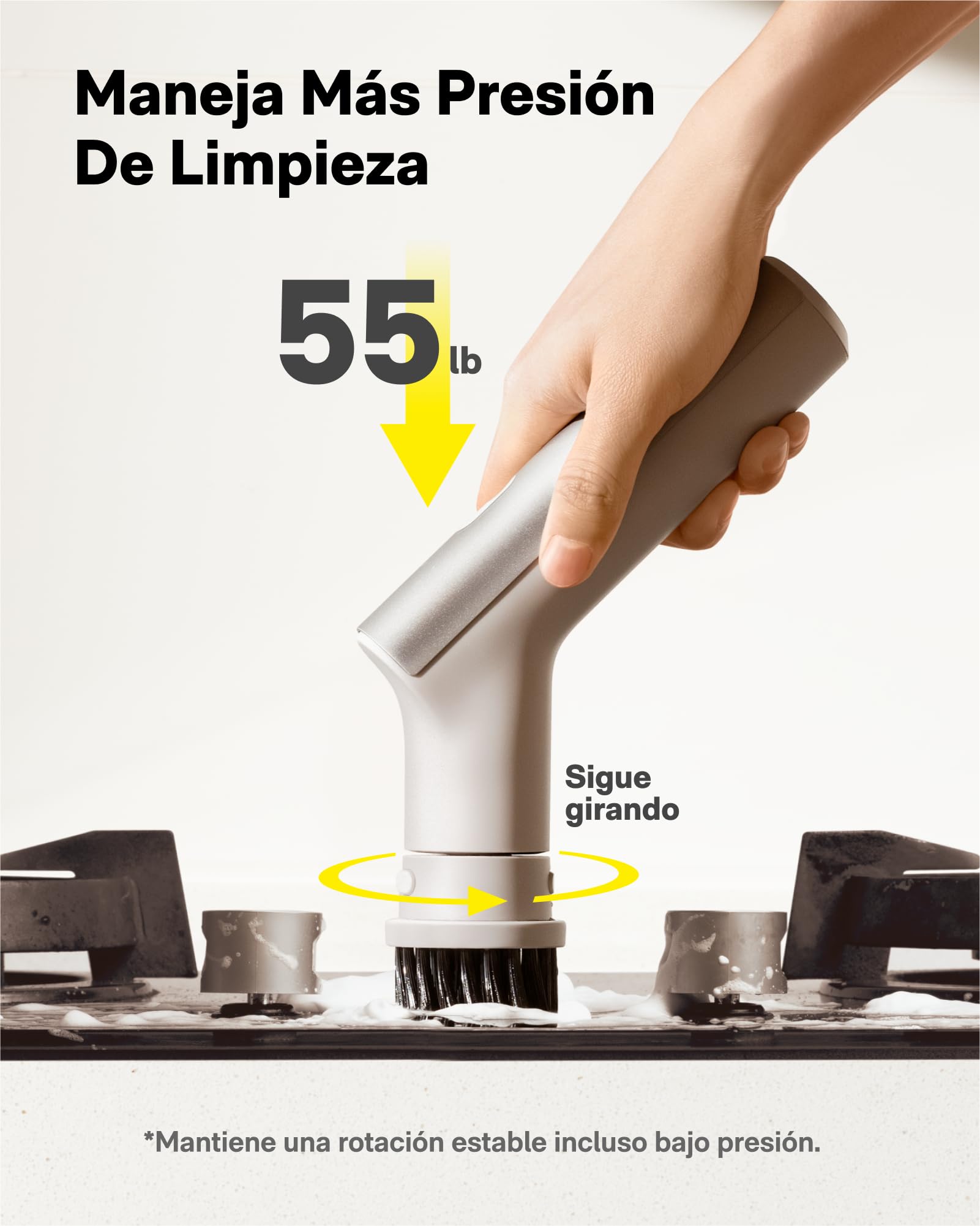 HOTO Limpiador giratorio eléctrico, IPX7, cepillo impermeable de cuerpo completo, limpiador inalámbrico de baño con 9 cabezales, hasta 22 pulgadas-libras