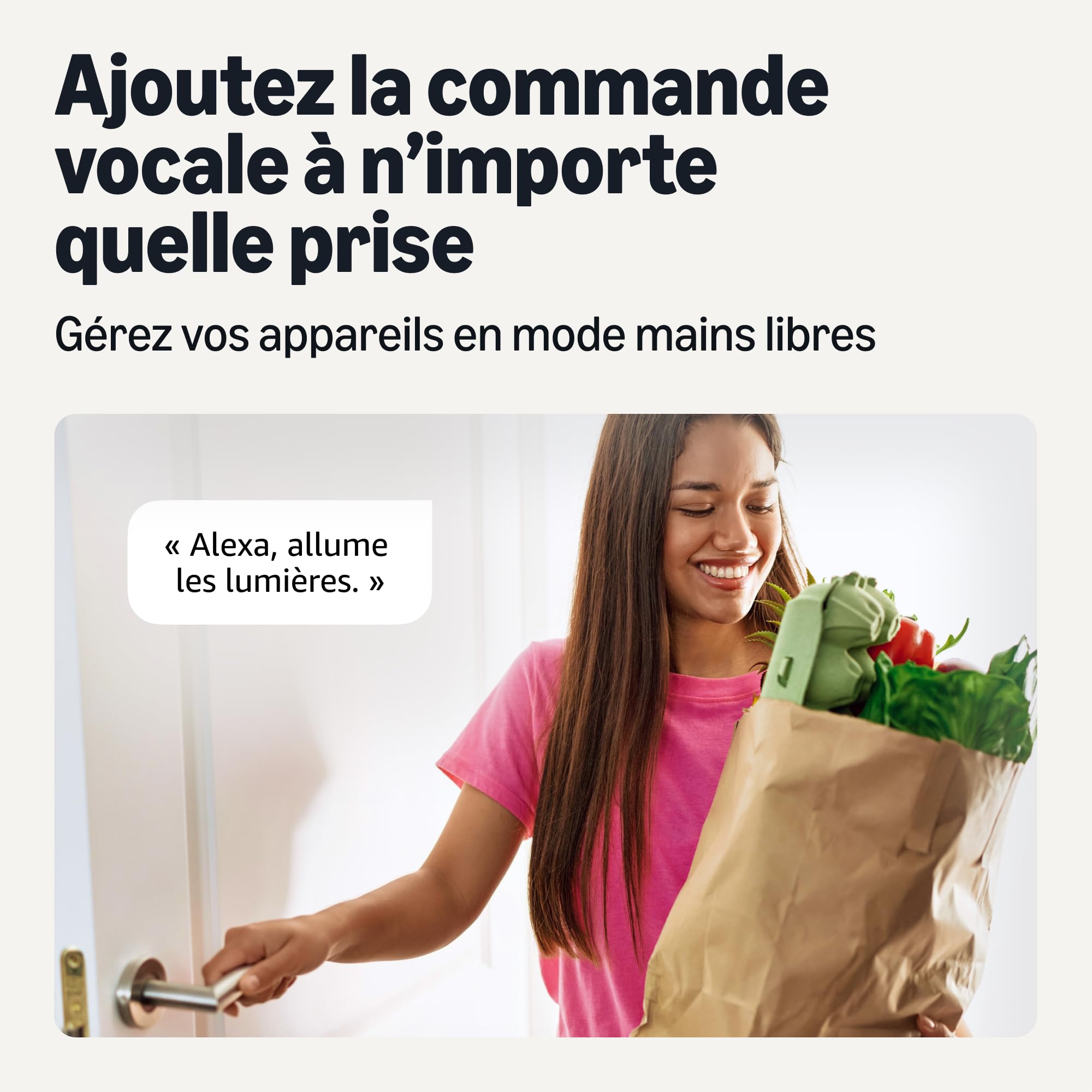 Amazon Basics Prise Intelligente, Compatible Matter, Compatible avec Amazon Alexa, Google Home et Apple HomeKit, Hub Matter Requis, Wi-Fi 2,4GHz Uniquement, Blanc, lot de 4