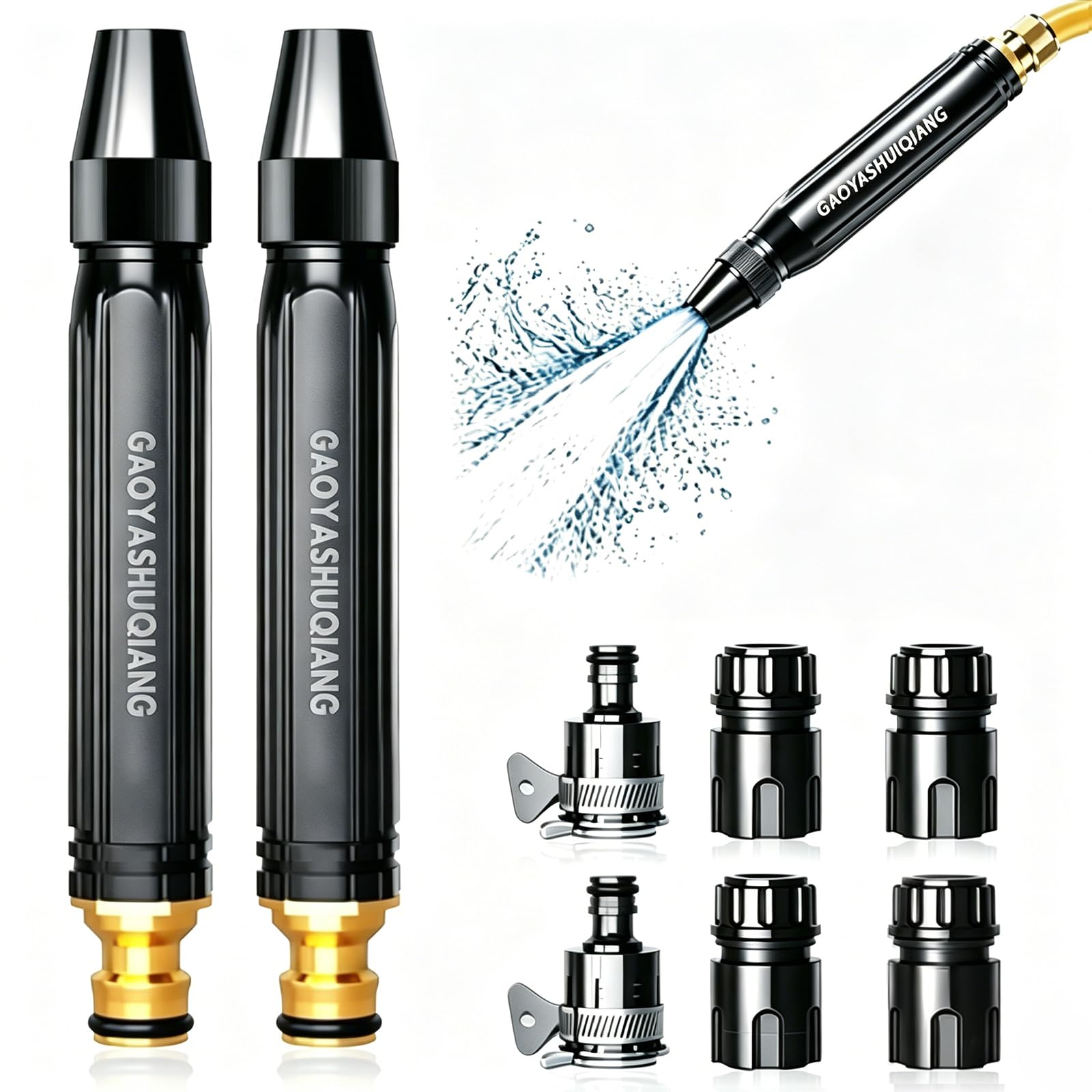 Photo 1 of 2 Pack Heavy Duty Adjustable Twist Hose Nozzle, Jet Sweeper Nozzle