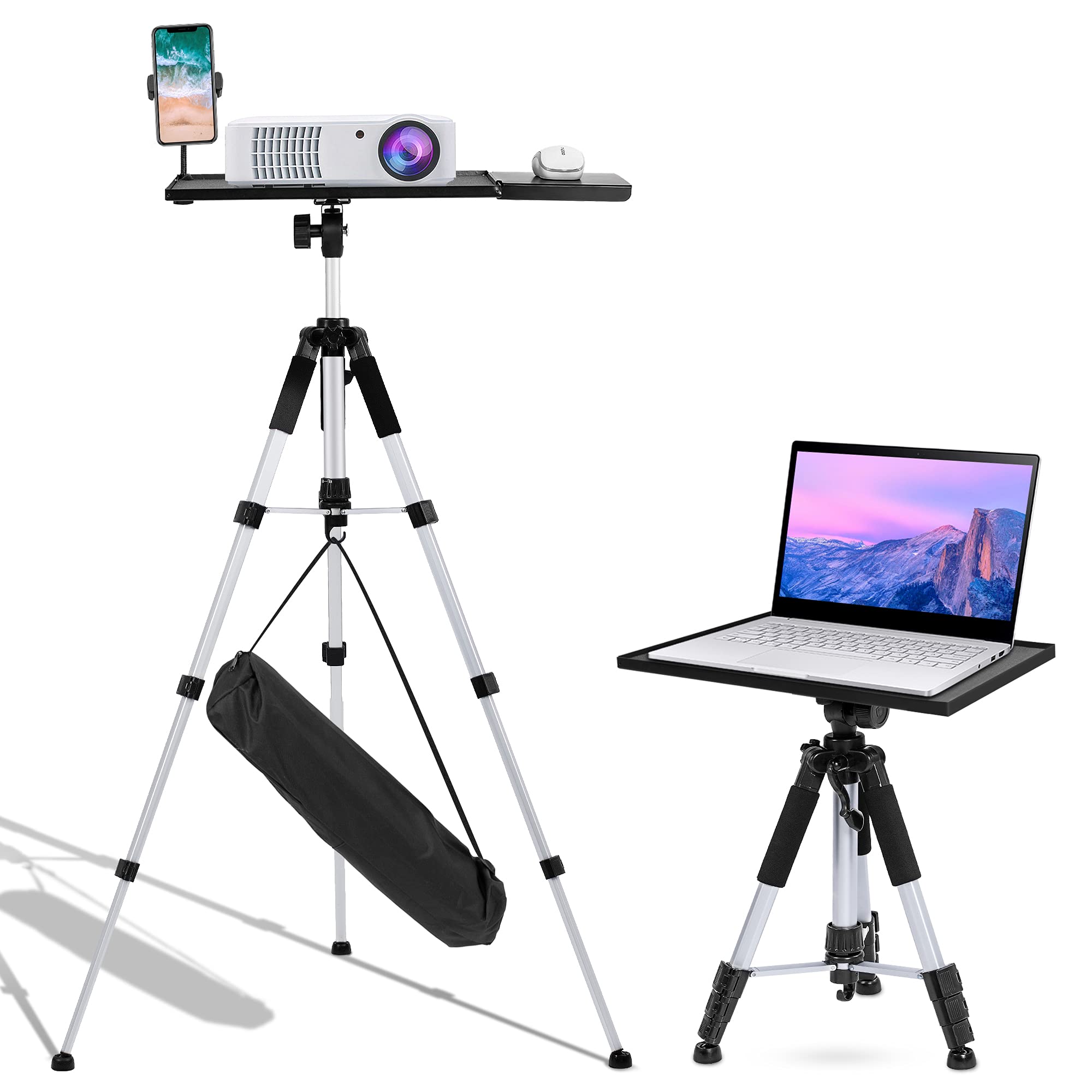 WinisKi Projector Tripod Stand Adjustable, Universal Laptop Floor Stand, Portable Projector Stand wi