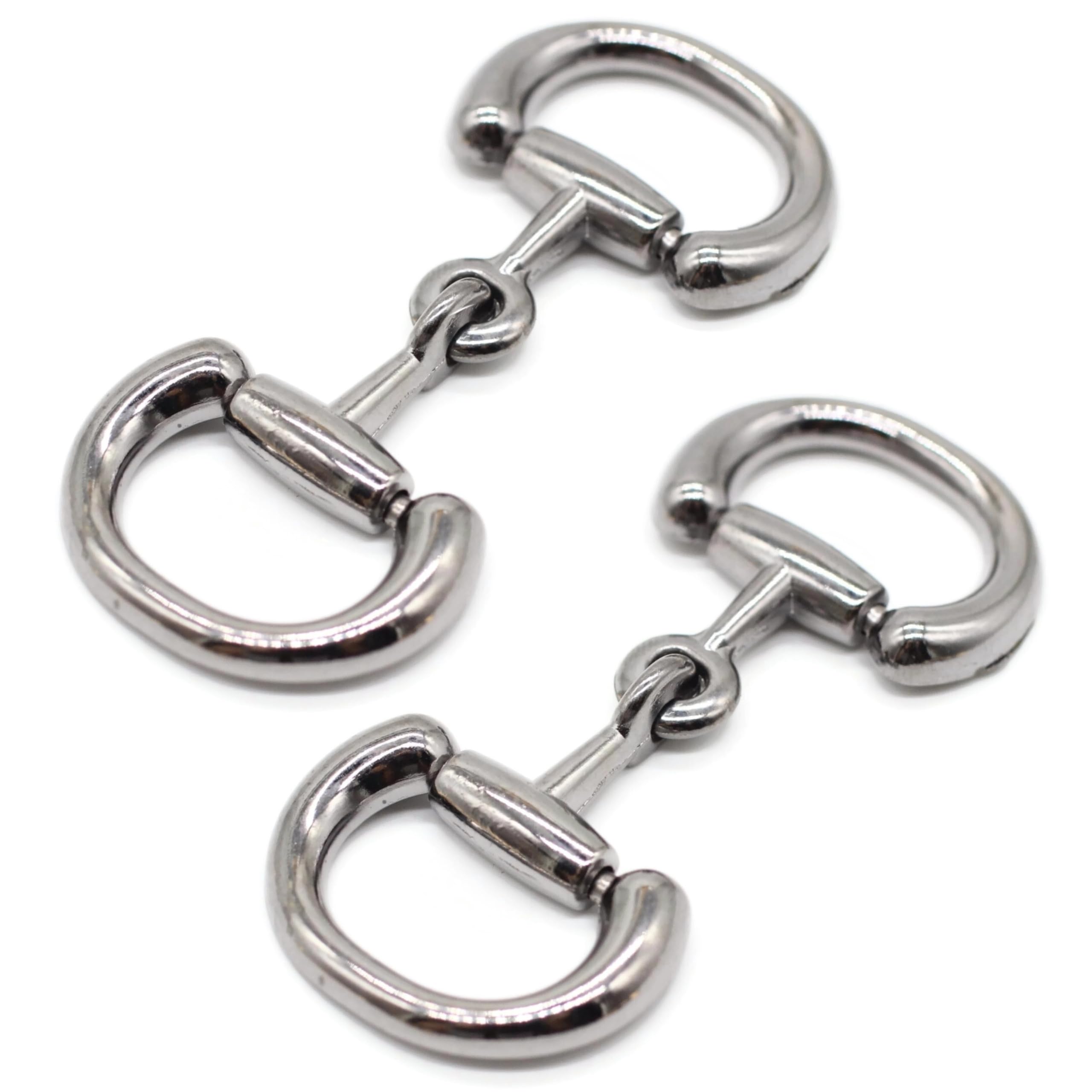 Jacob Bicerri Metal Shoe Buckles - 2.93 Inch (75mm) - 2 Pcs - Black Metal Hinged Equestrian Buckles For Craft & Sewing Project BK0112