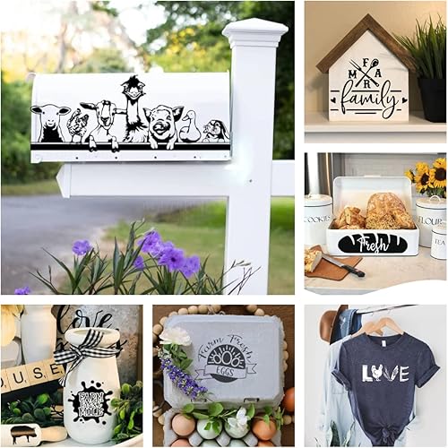 Miniatura 6 de DGAGA Plantillas de pantalla de seda autoadhesivas de pollo, plantillas de serigrafía de animales de granja, plantillas reutilizables para