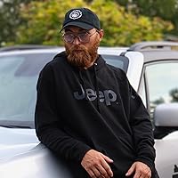 Vista 2 de Jeep - Sudadera con capucha y texto para hombre, con bolsillo frontal, color negro, Negro