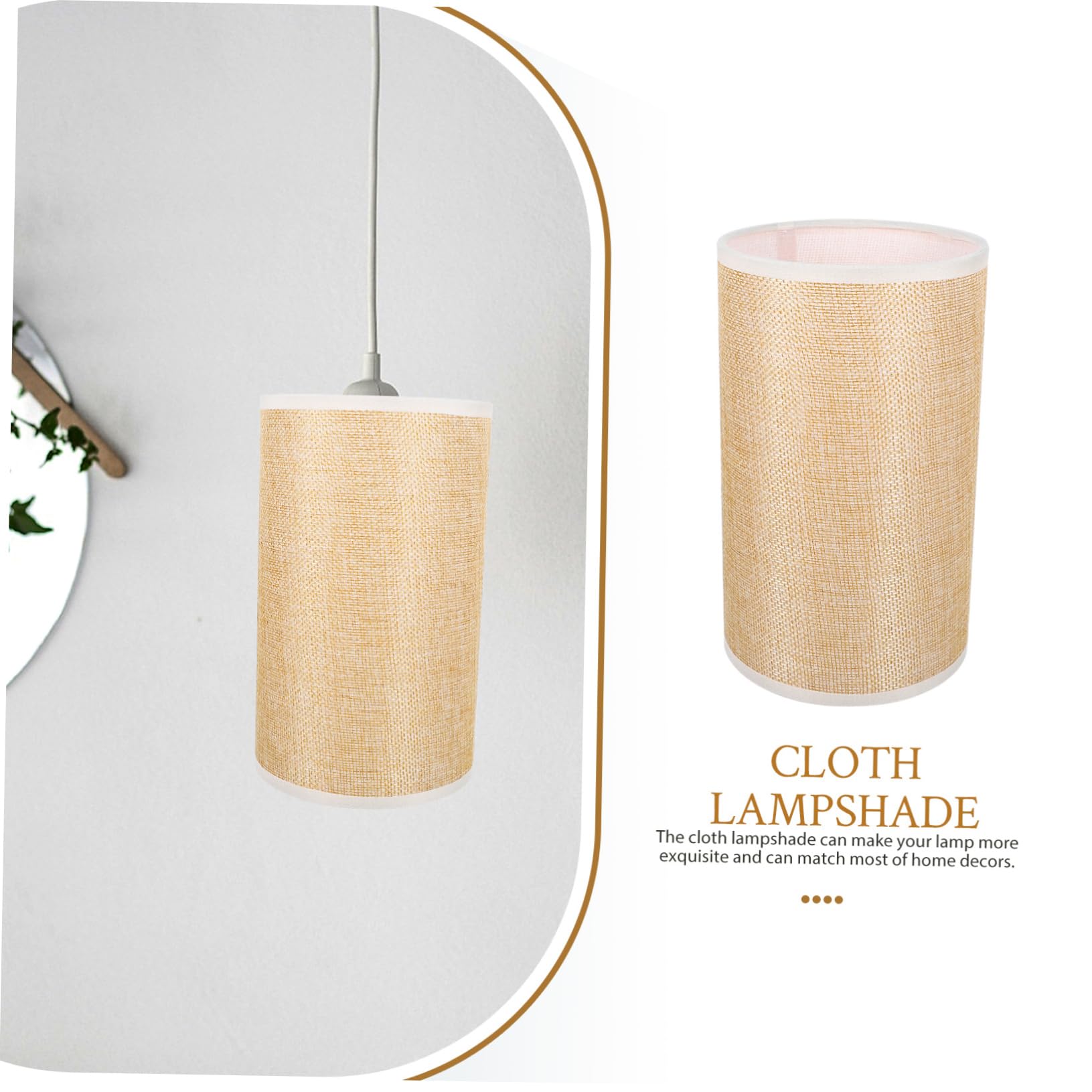 QUMIIRITY Fine Crafted Linen Lampshade 1 Pc Ceiling Pendant Round Light Fixture Strong Metal Support