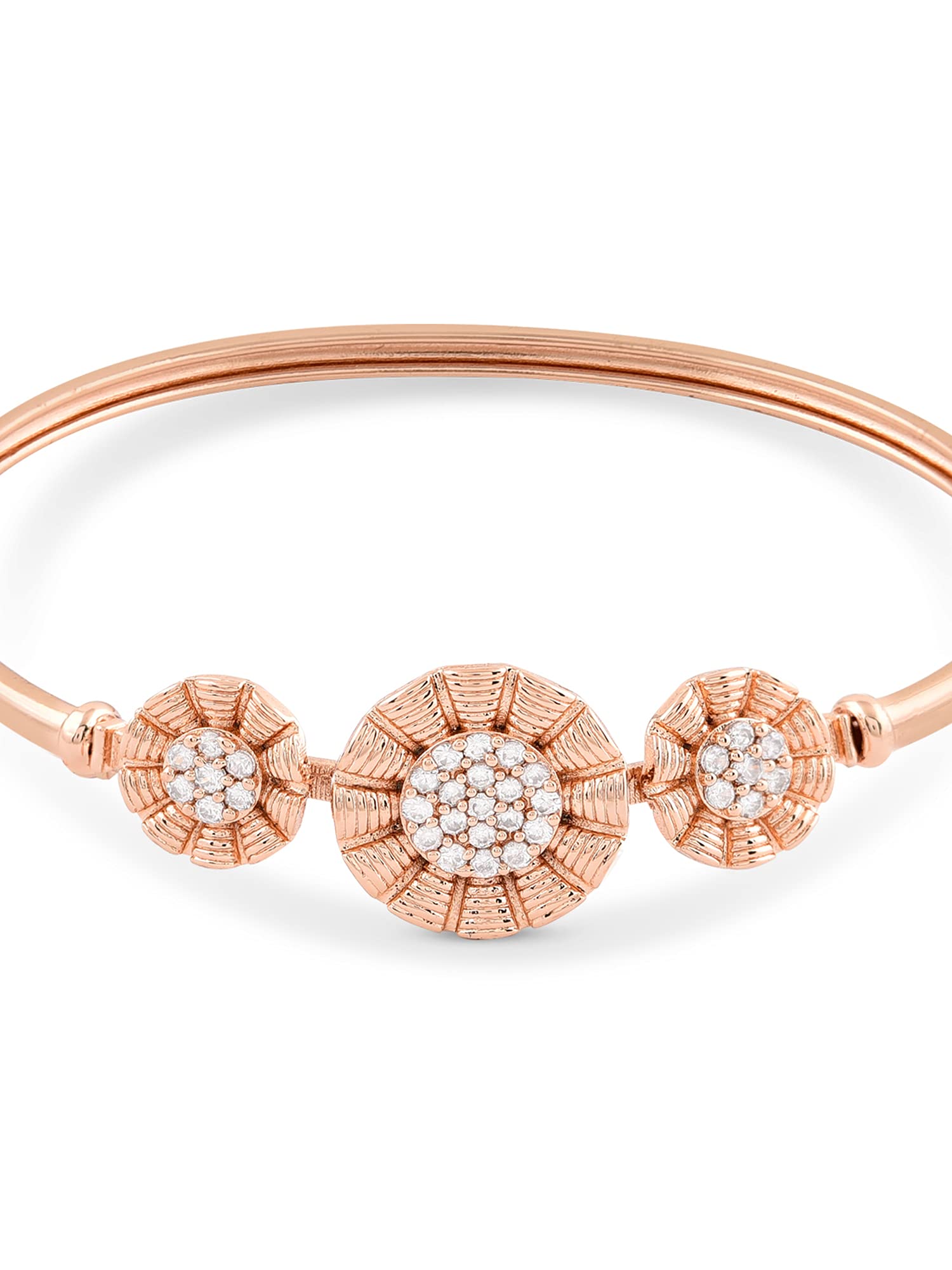 2 CZ Brass Kada Style Bracelet For Women