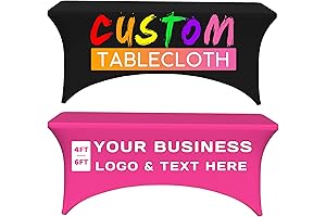 Custom Design 6FT Tablecloth with Your Logo - Perfect for Tradeshows, Birthdays, and Wedding Anniversaries