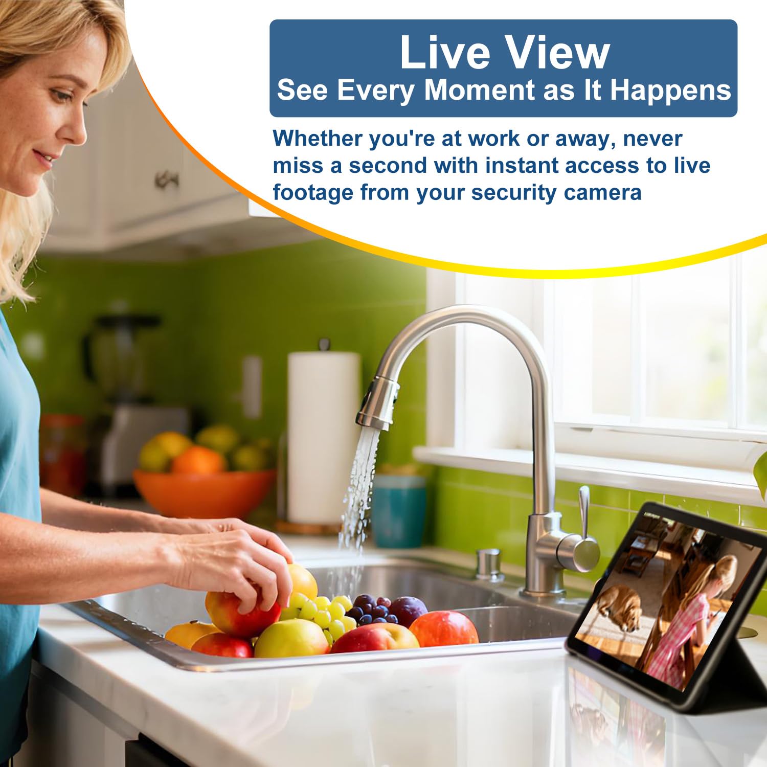 4MP Dual Lens Indoor Security Camera, 360° Pan/Tilt Baby & Pet Monitor, 2.4G/5G WiFi, Motion Tracking, 24/7 Cloud/SD, 2-Wege-Audio, Funktioniert mit Mobile App & PCs