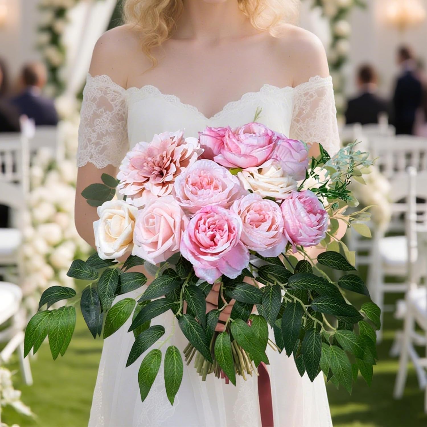 30Pcs Italian Ruscus Greenery, 23" Artificial Silk Stems Garland w/Green Leaf Vines Bendable Faux Hanging Plants Spray for DIY Wedding Arch Bouquet Table Centerpieces Vase Filler and Home Indoor Decor - Image 5