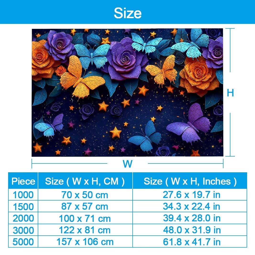 Puzzle 5000 Piezas, Puzzle Mariposa de Madera para Adultos, Regalos -2602