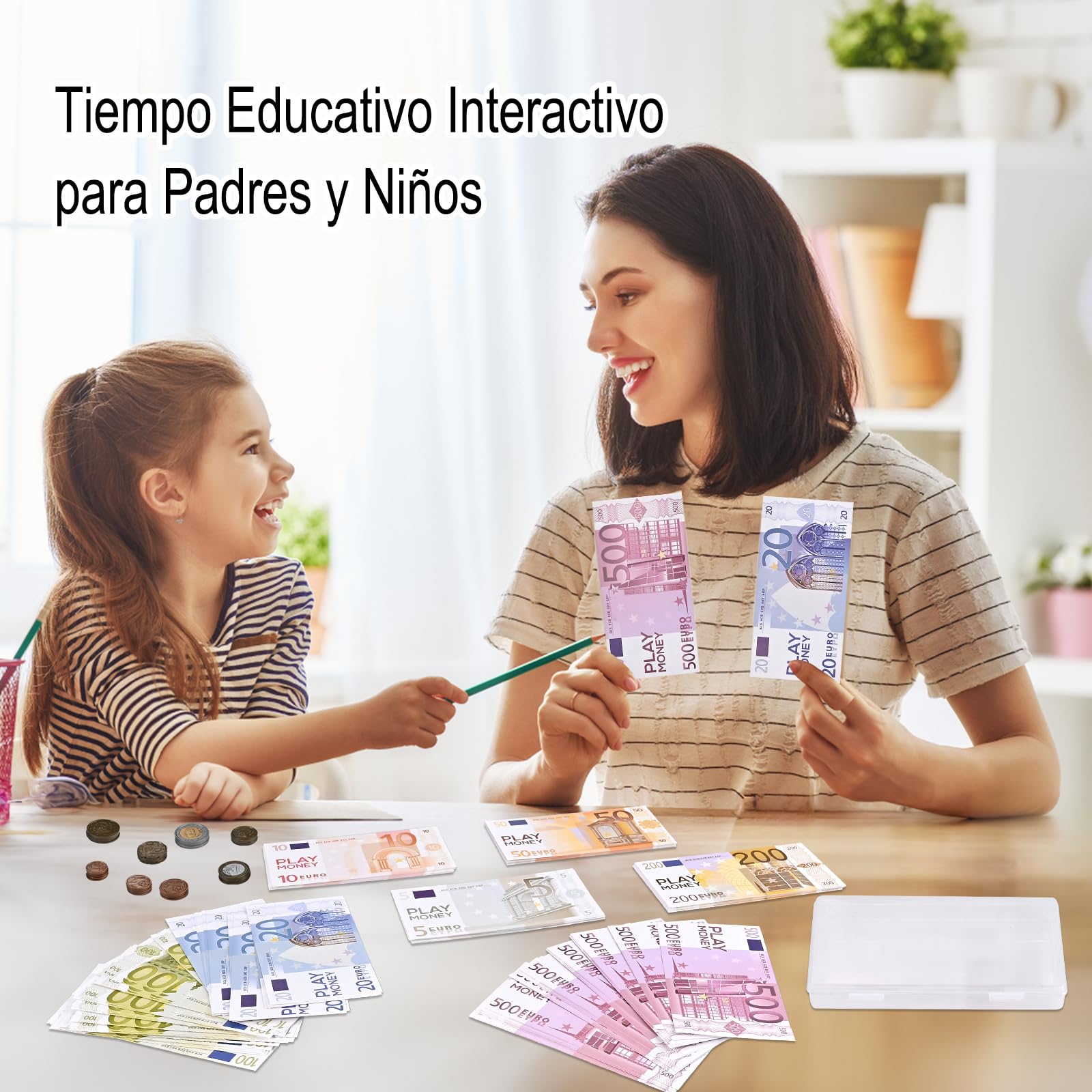 GOLDGE 215 Toy Money for Kids, Fake Banknotes 5, 10, 20, 50, 100, 200 and 500 Toy Banknotes as Learning Materials for Children Cash Register Child Role Play — view 6