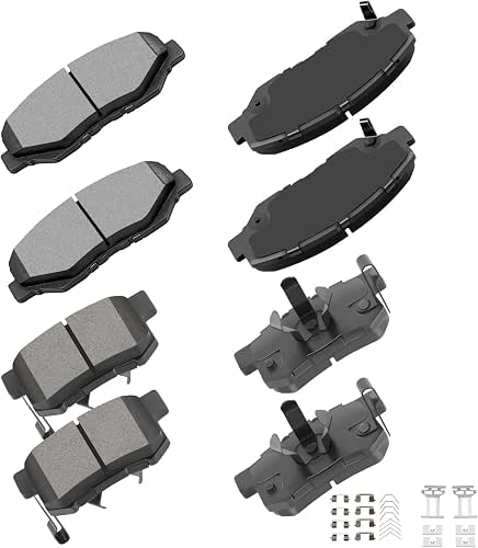 cciyu D914 D1086 8pcs Front & Rear Ceramic Brake Pads