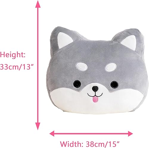 Miniatura 2 de Lazada Almohada de felpa para niños, regalo suave, regalo para bebé, color gris, 15 pulgadas