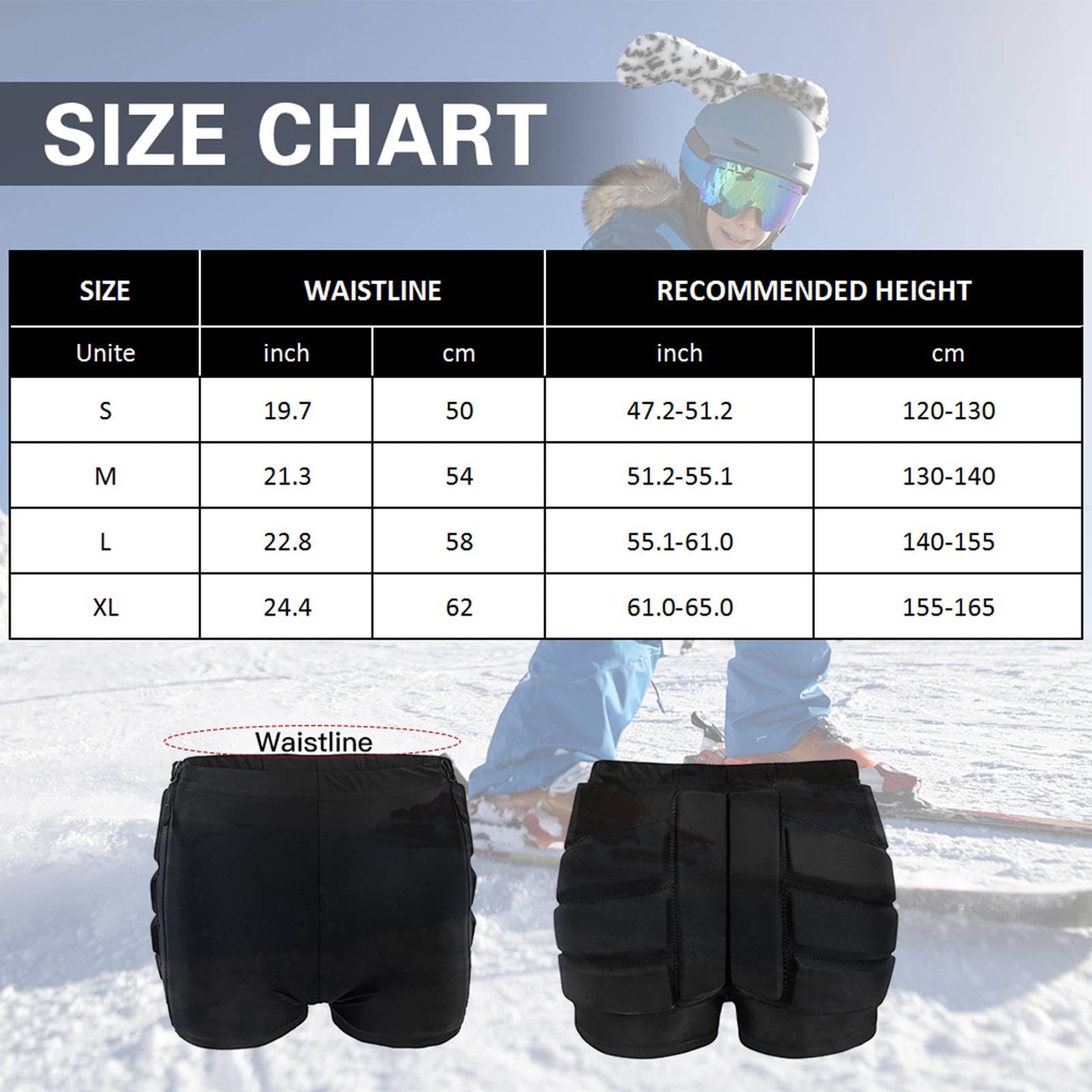 Coussinet de Fesses de Patinage, Rembourrage épais, Short de Protection des Hanches pour Enfants, Coussinet de Fesses de Patinage