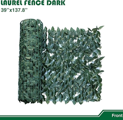 Miniatura 2 de Valla de privacidad de hiedra artificial, 39 x 138 pulgadas, vegetación sintética, decoración de hojas, setos falsos, pantallas para exteriores,