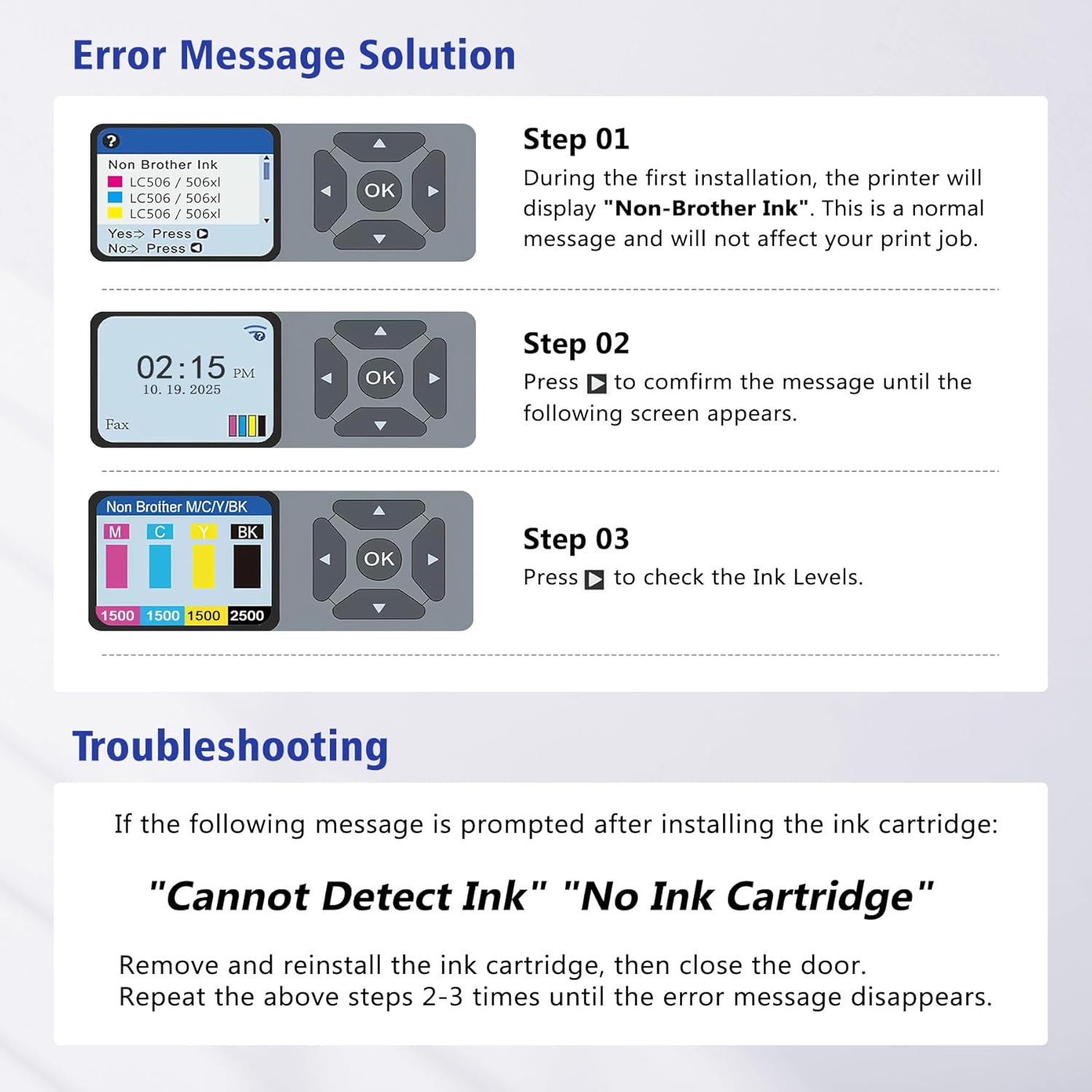 LC506XL LC 506XL Ink Cartridges Compatible for Brother LC506 LC 506 Ink Works for Brother MFC-J4355DW MFC-J4555DW MFC-J4557DW Printer (4 Pack,with Chip)