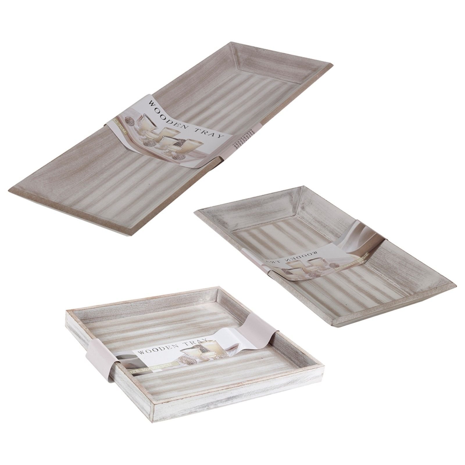 Urbnliving Brown Large Rectangle Distressed Looking Serving Tray
