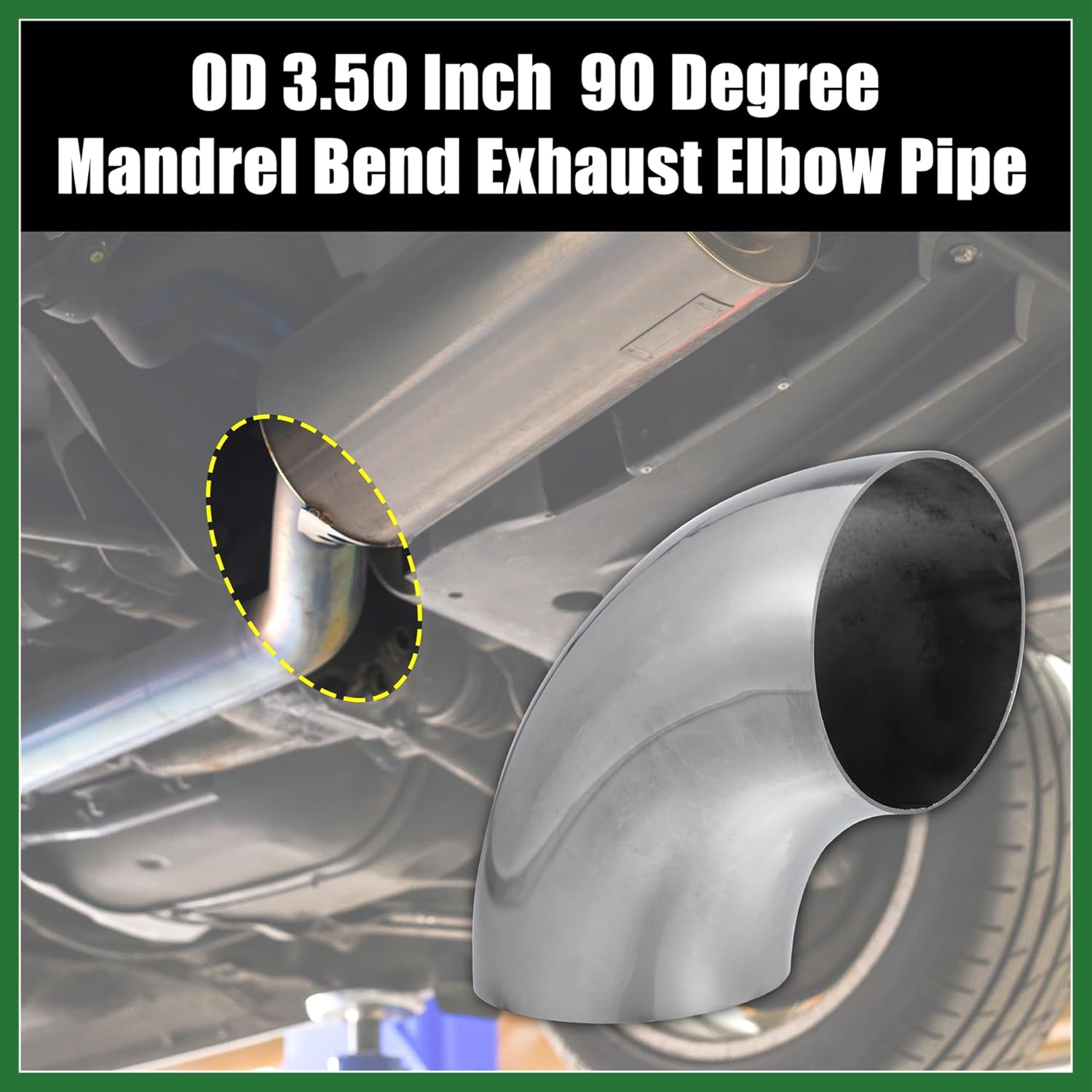 Motoforti 2pcs OD 3.5 Inch 90 Degree Mandrel Bend Elbow SS304 Stainless Steel Bend Tube Exhaust Elbow Pipe for Car Exhaust System 3.5" Piping Silver Tone Long-lasting