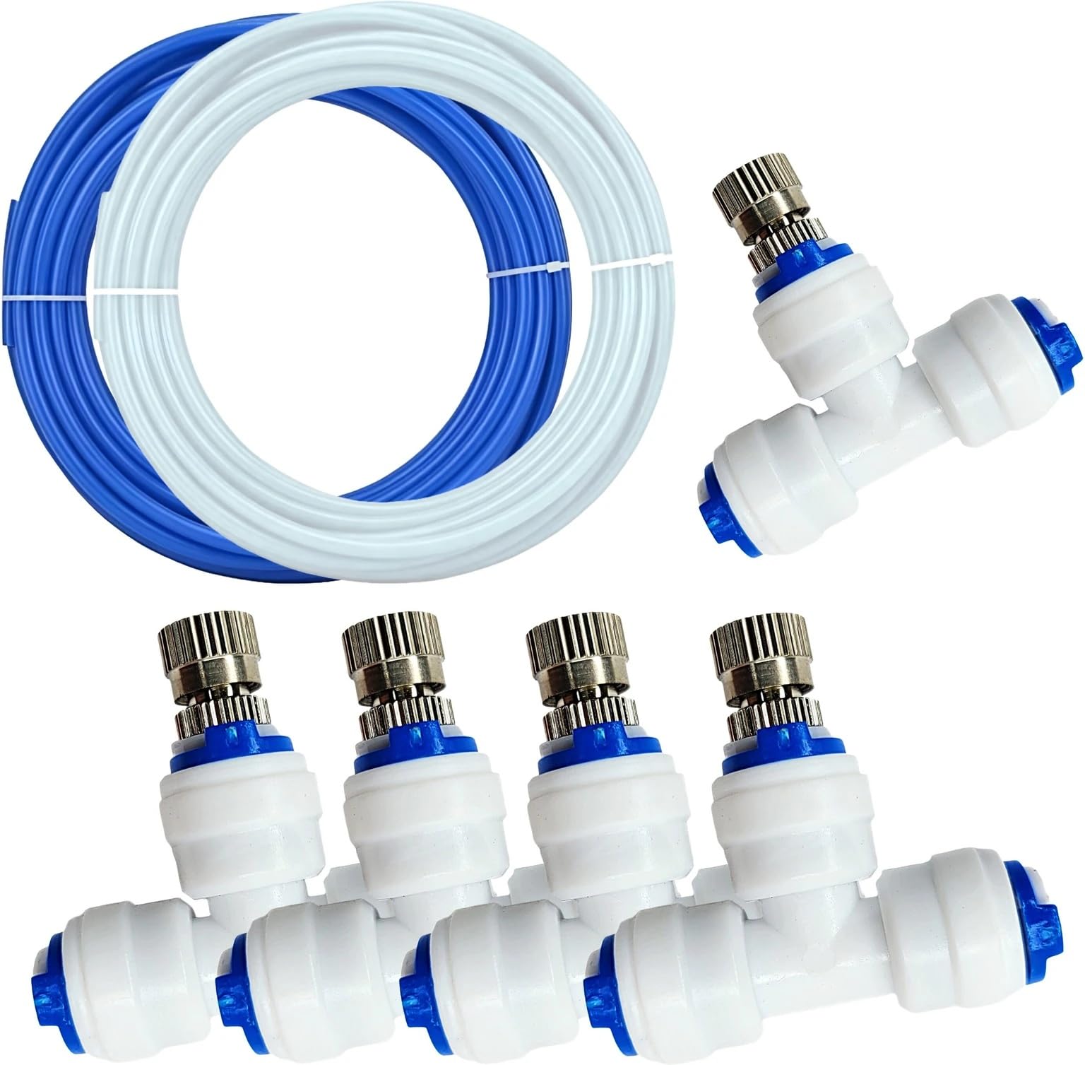 Brass 5 pcs Misting Nozzle 0.3mm Orifice with 5 Tee Connector, 5 Mtr Pipe | Fogger Sprayer for Dairy Farming, Animal Husbandry | High Pressure Mist & Water Systems-image-12