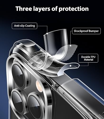 Miniatura 6 de Mkeke Funda transparente para iPhone 14, compatible con Magsafe protección de grado militar, a prueba de golpes, cubierta magnética para teléfono