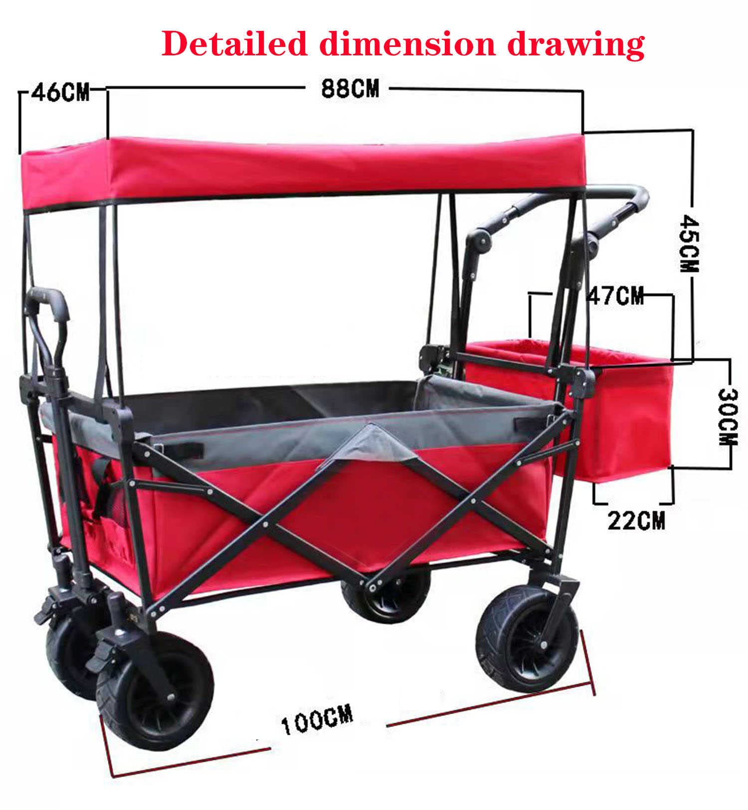 Copertura antipioggia Impermeabile Vento da neve, Accessori per carrello da campeggio portatile con spinta a mano, Carro pieghevole pieghevole per esterno Copertura antipioggia pieghevole le