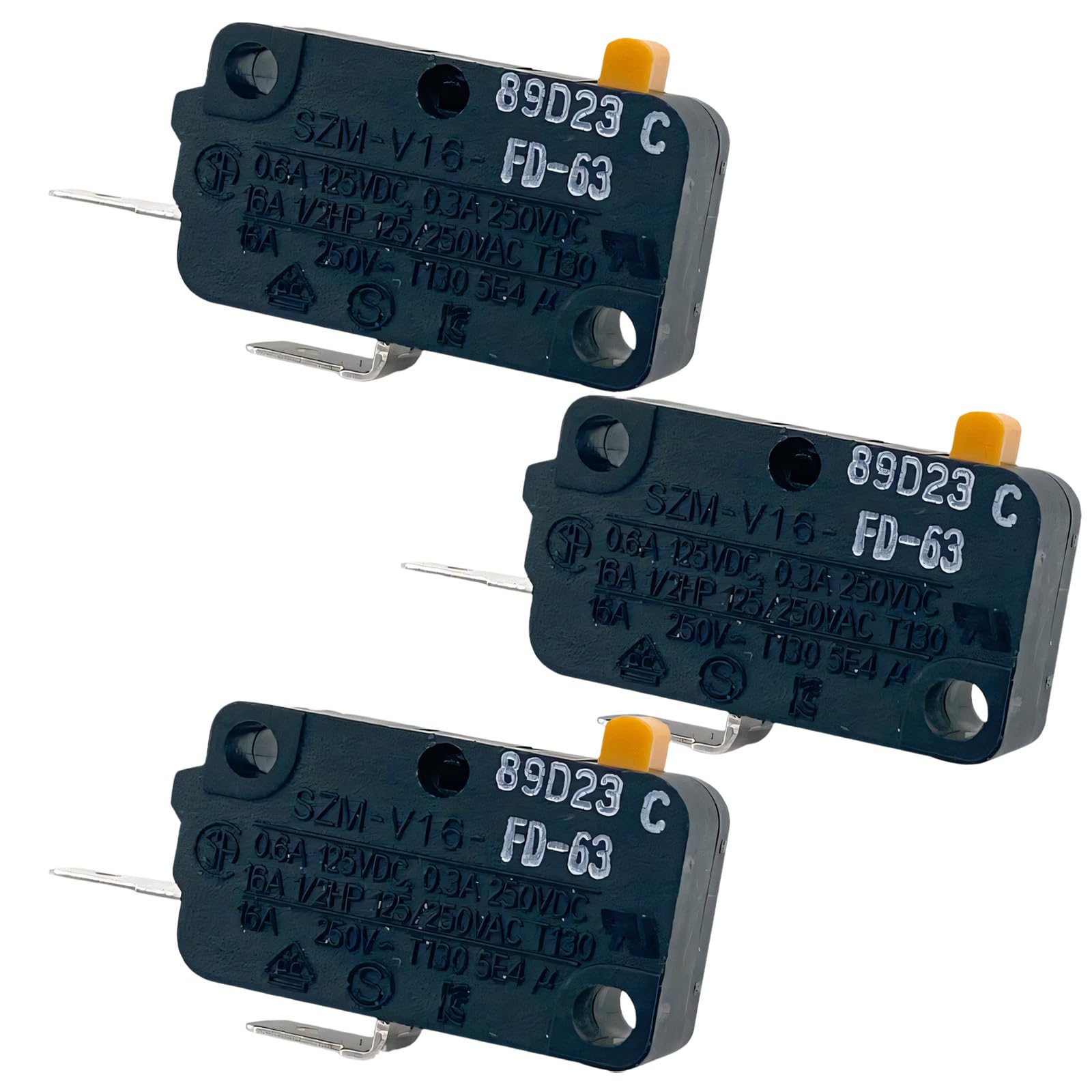 Tmboryuu Multicolor Microwave Oven Door Switches Replacement 16A 125 / 250V 2 Pin Normally Open Microswitch Easy To Use Door Interlocks Switches Replacement