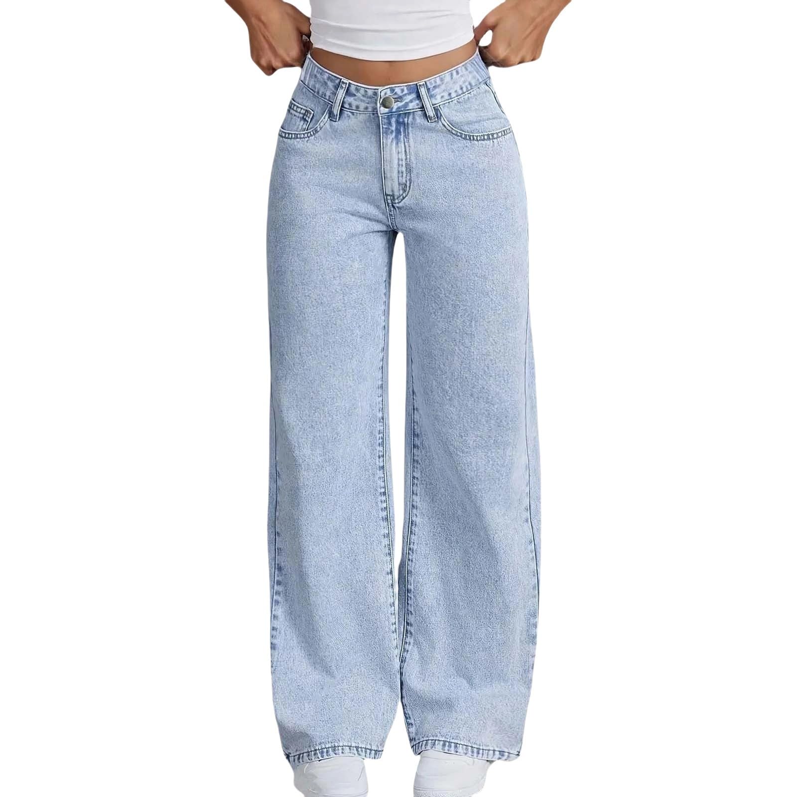 Générique Pantalon ado Fille, à nœud pour, Jambes Larges, Pantalon Ample en Denim, Joli Pantalon Taille Haute, décontracté, Streetwear, pour Enfants de 12 à 16 Ans Shorts 5 Ans