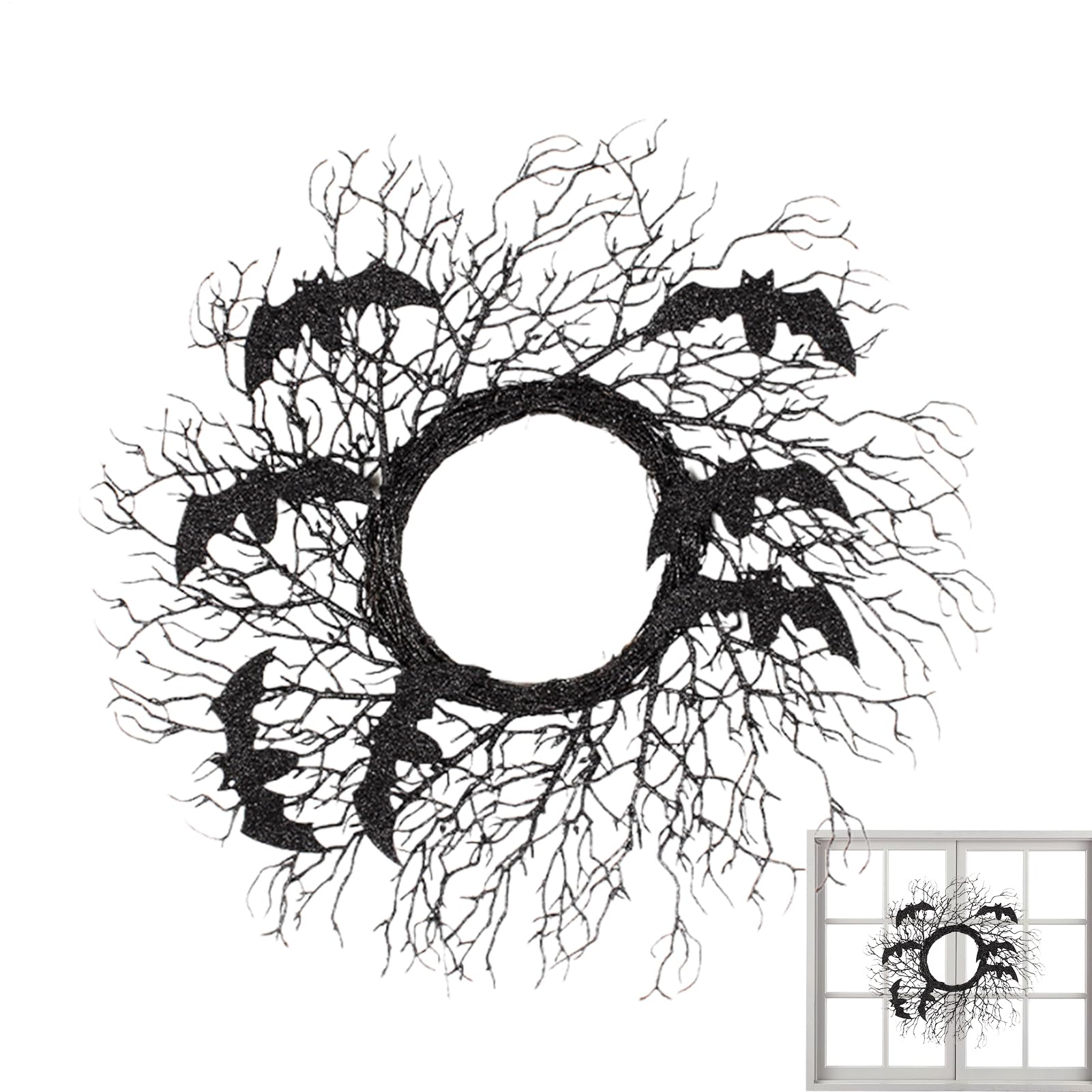 Couronne d'Halloween pour porte d'entrée : décoration effrayante pour salon